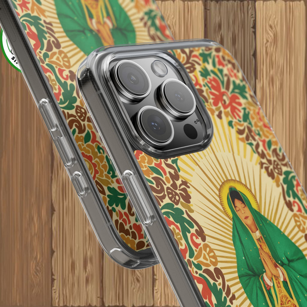 Virgin of Guadalupe Phone Case — Cut-Paper Style Religious Christian iPhone Samsung Pixel