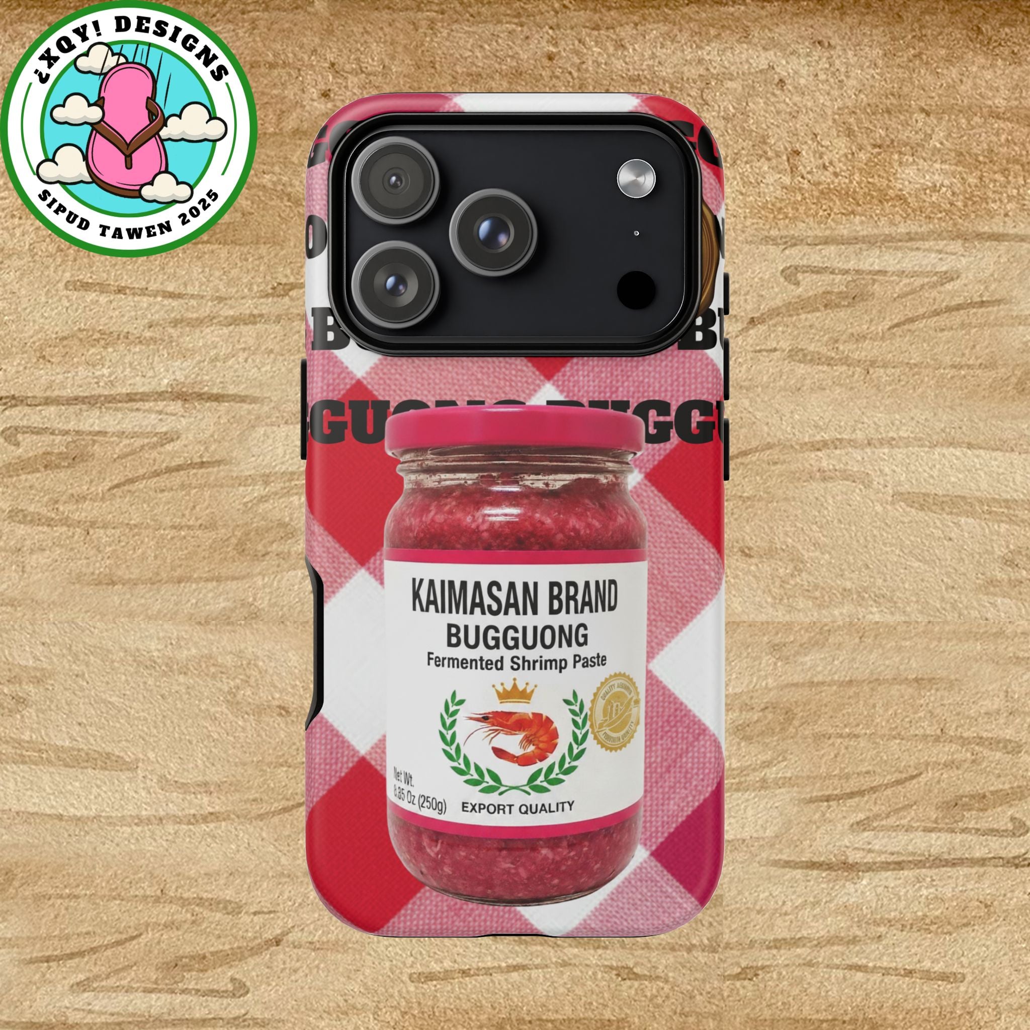 Red Gingham Phone Case Filipino Food Lover Gingham Pattern Phone Accessory Foodie Philippine Cuisine Lover Gift for Foodies