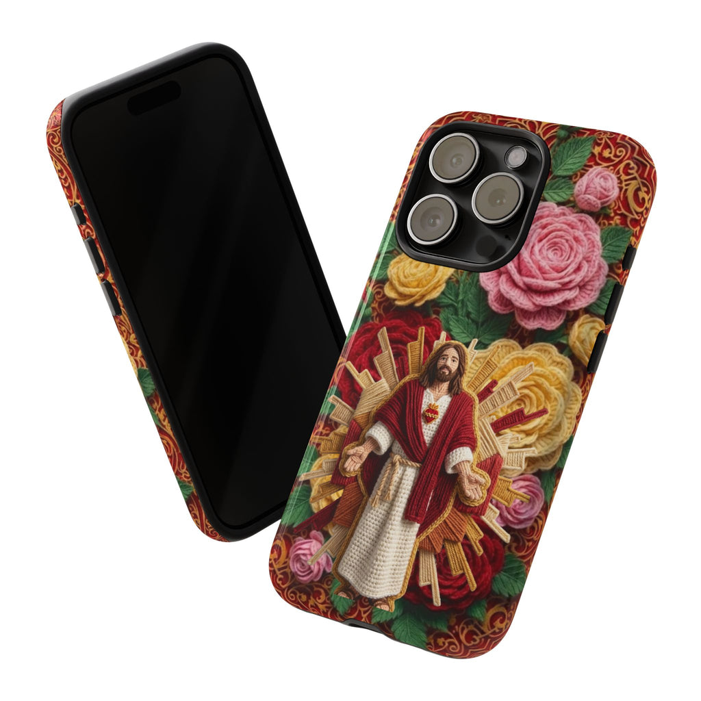 Jesus Resurrection faux-yarn phone case | Resurrection artwork phone case