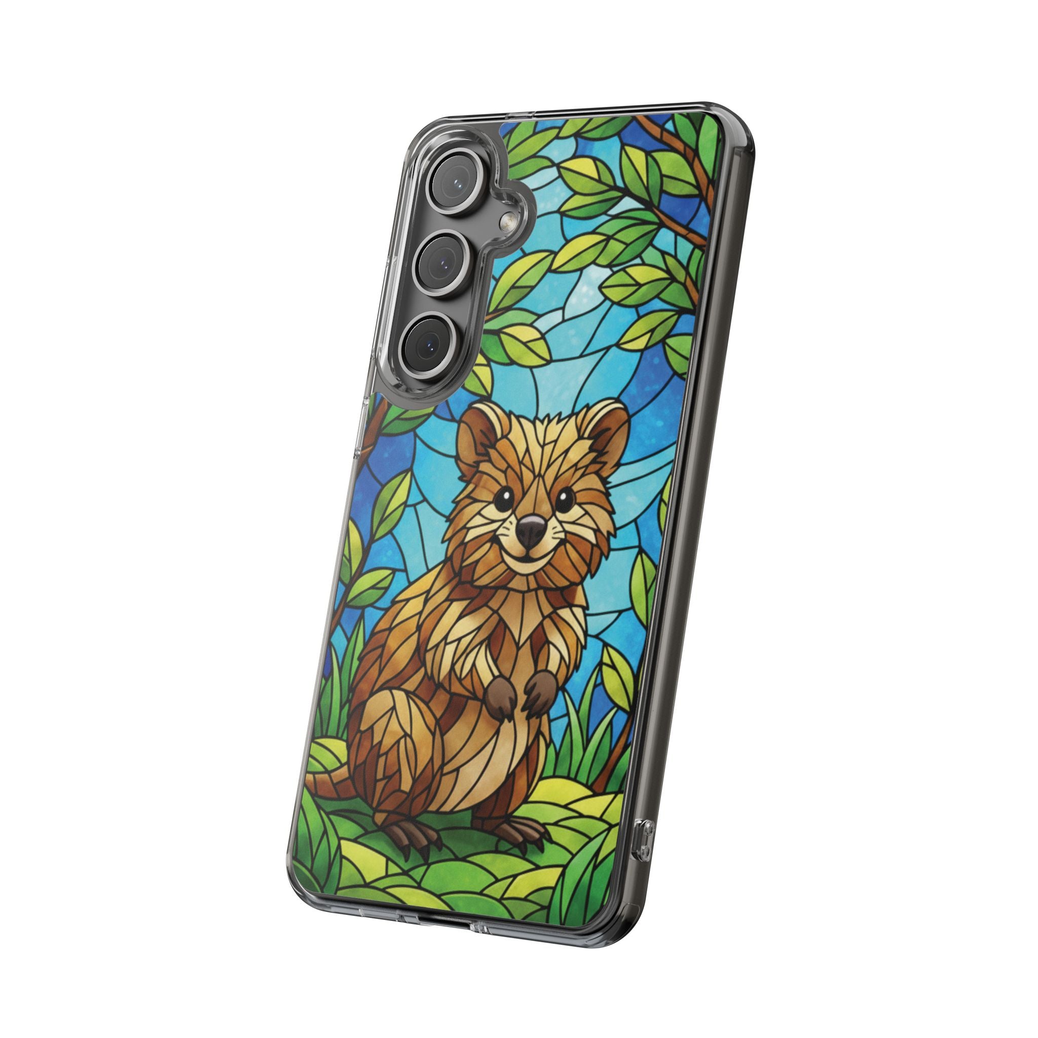 Quokka Phone Case Design Art Mobile Cover Phone Protection Device Skin Animal Print Stained Glass Art Australian Wildlife Gift Idea Phone