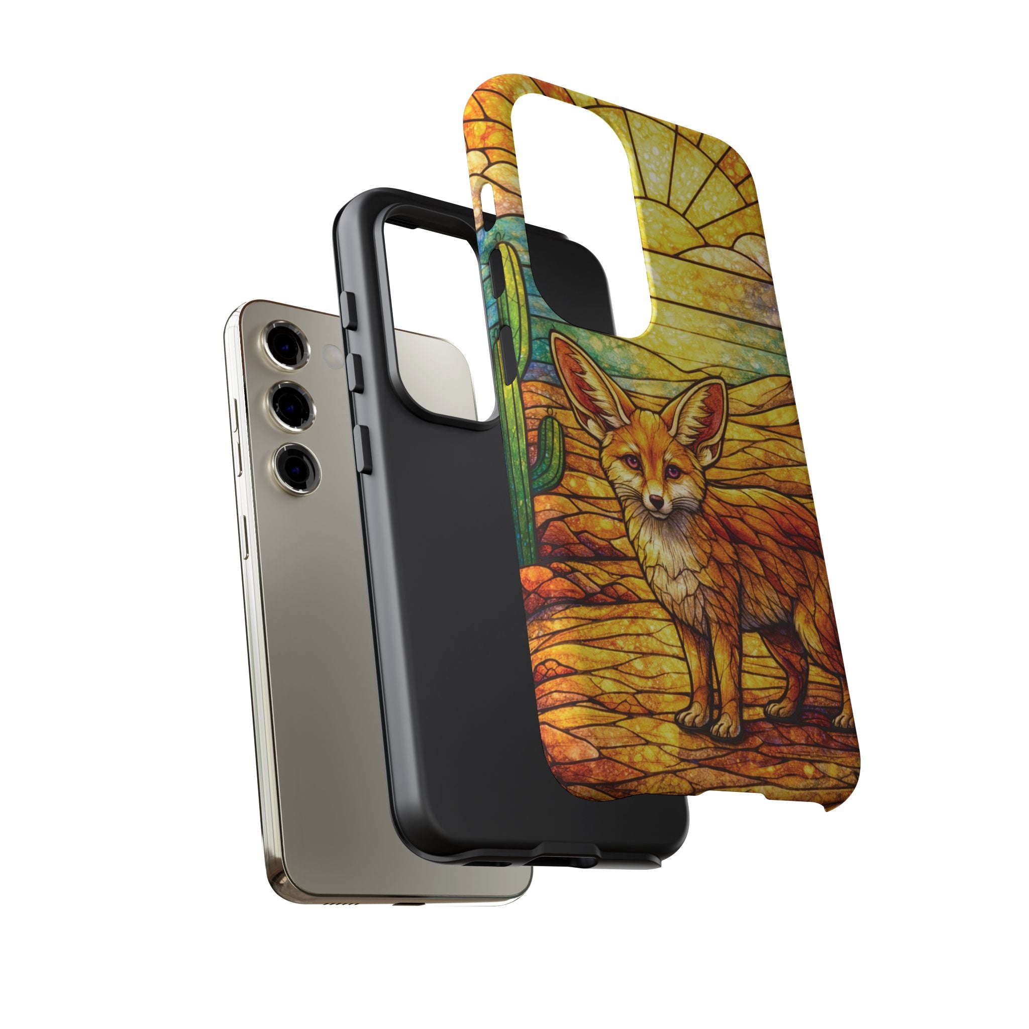 Desert Fox Stained Glass Phone Case — Galaxy & iPhone Pixel Compatible