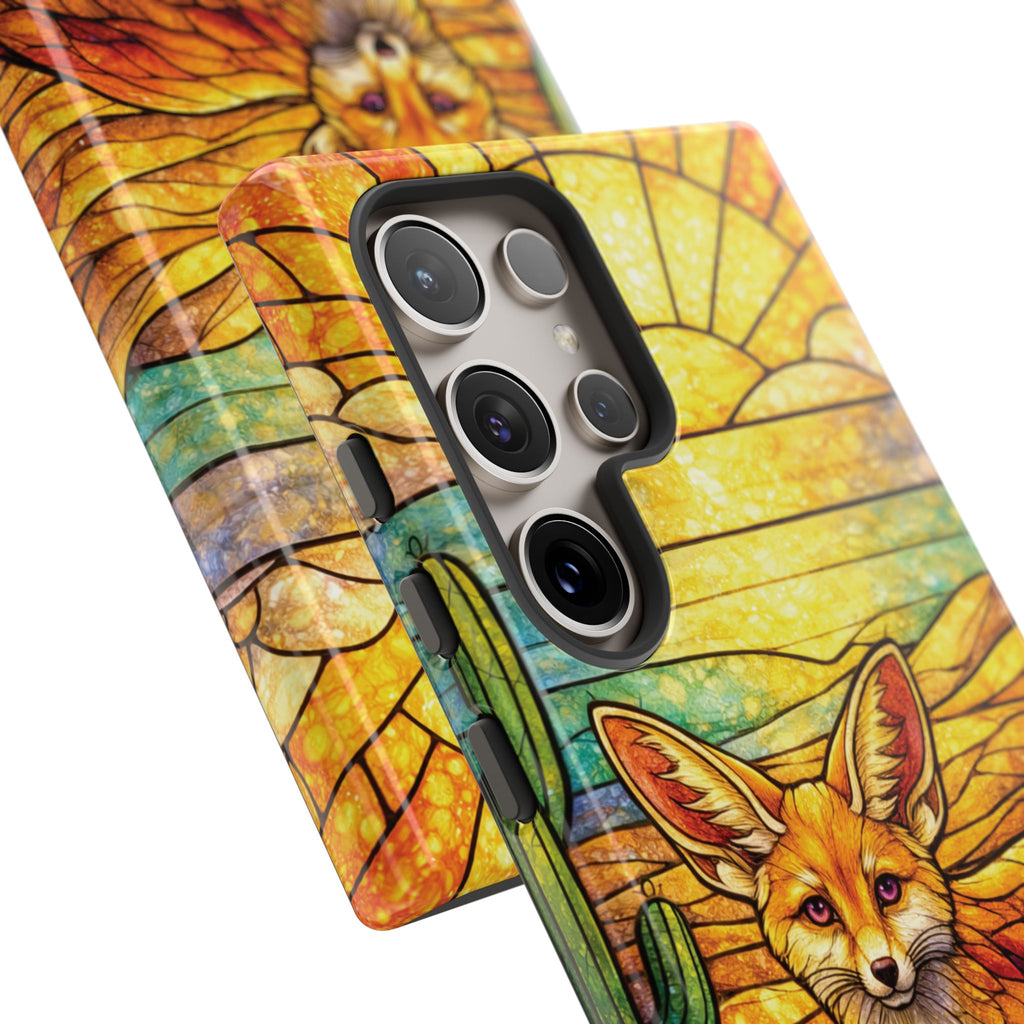 Desert Fox Stained Glass Phone Case — Galaxy & iPhone Pixel Compatible