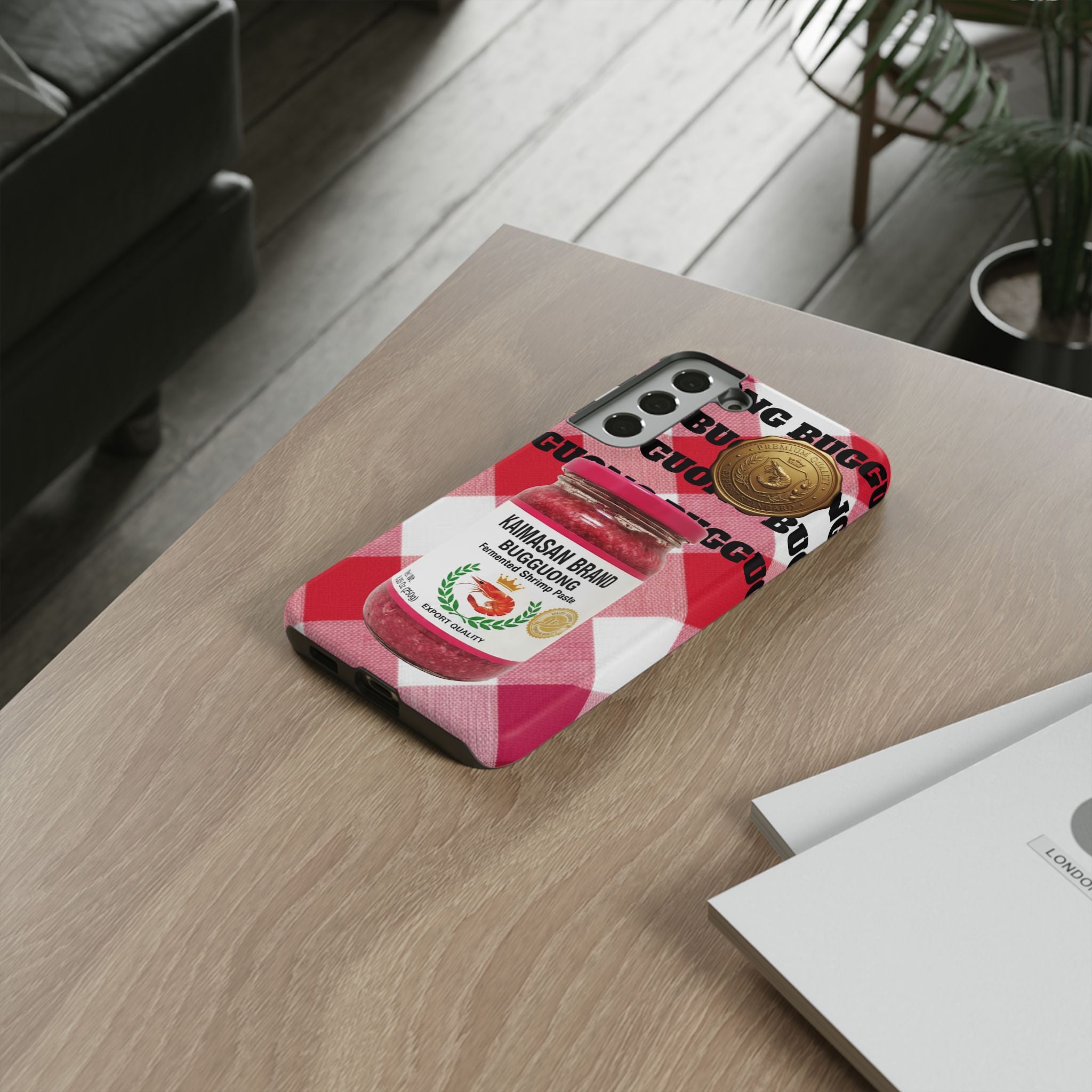 Red Gingham Phone Case Filipino Food Lover Gingham Pattern Phone Accessory Foodie Philippine Cuisine Lover Gift for Foodies