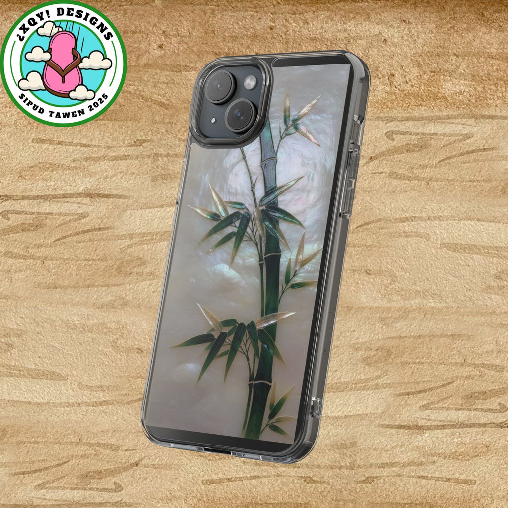 Phone Case, Mother of Pearl Bamboo Floral Design Impact-Resistant Cover, Protective Shell, Unique Gift, Accessories