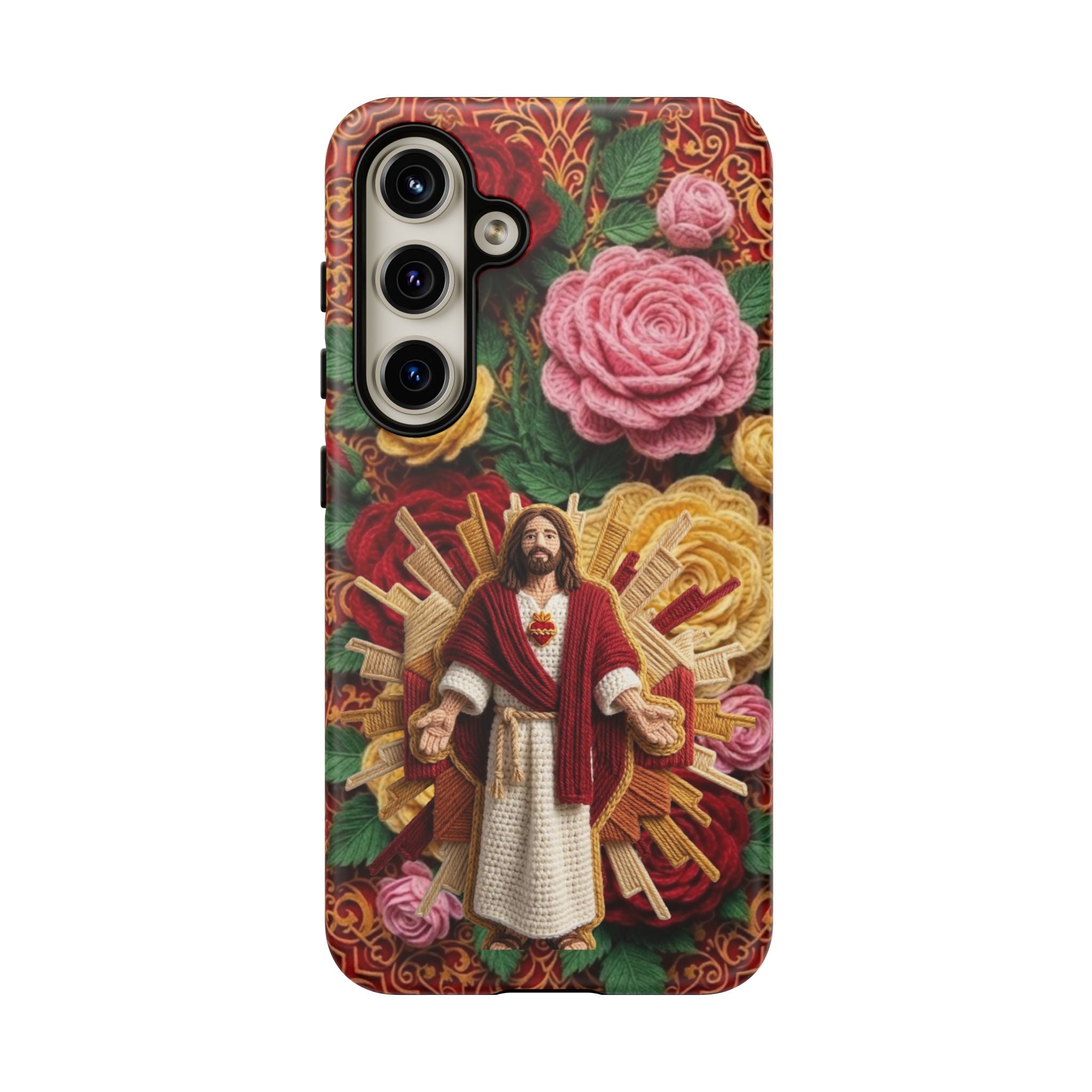 Jesus Resurrection faux-yarn phone case | Resurrection artwork phone case