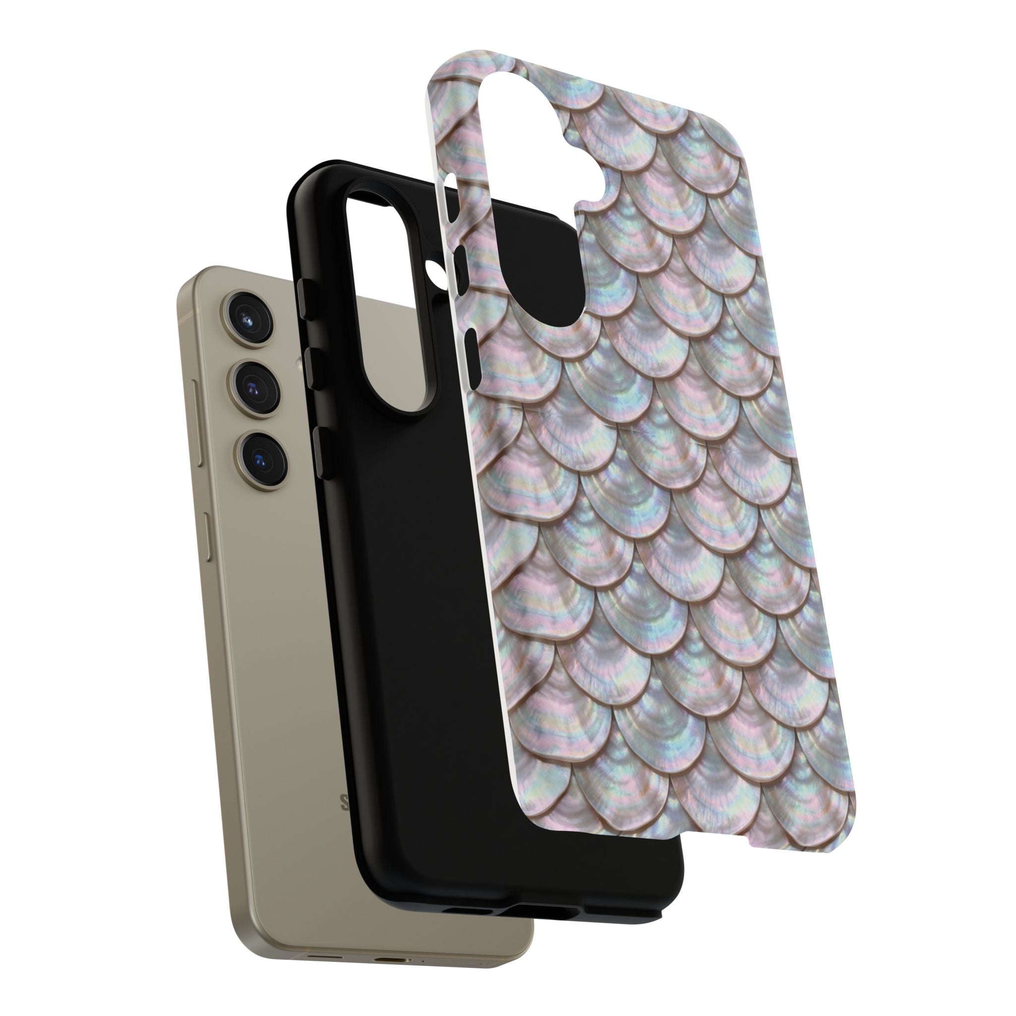 Mother of Pearl Scallop Scale Phone Case — Luxury Galaxy iPhone & Pixel