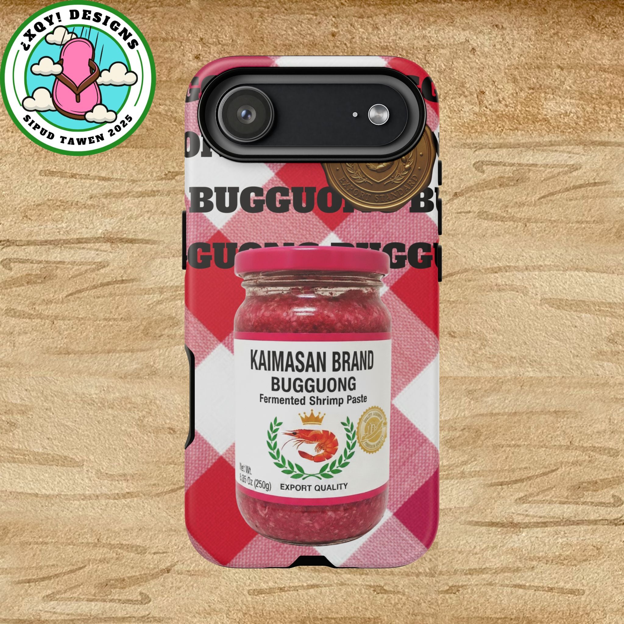 Red Gingham Phone Case Filipino Food Lover Gingham Pattern Phone Accessory Foodie Philippine Cuisine Lover Gift for Foodies