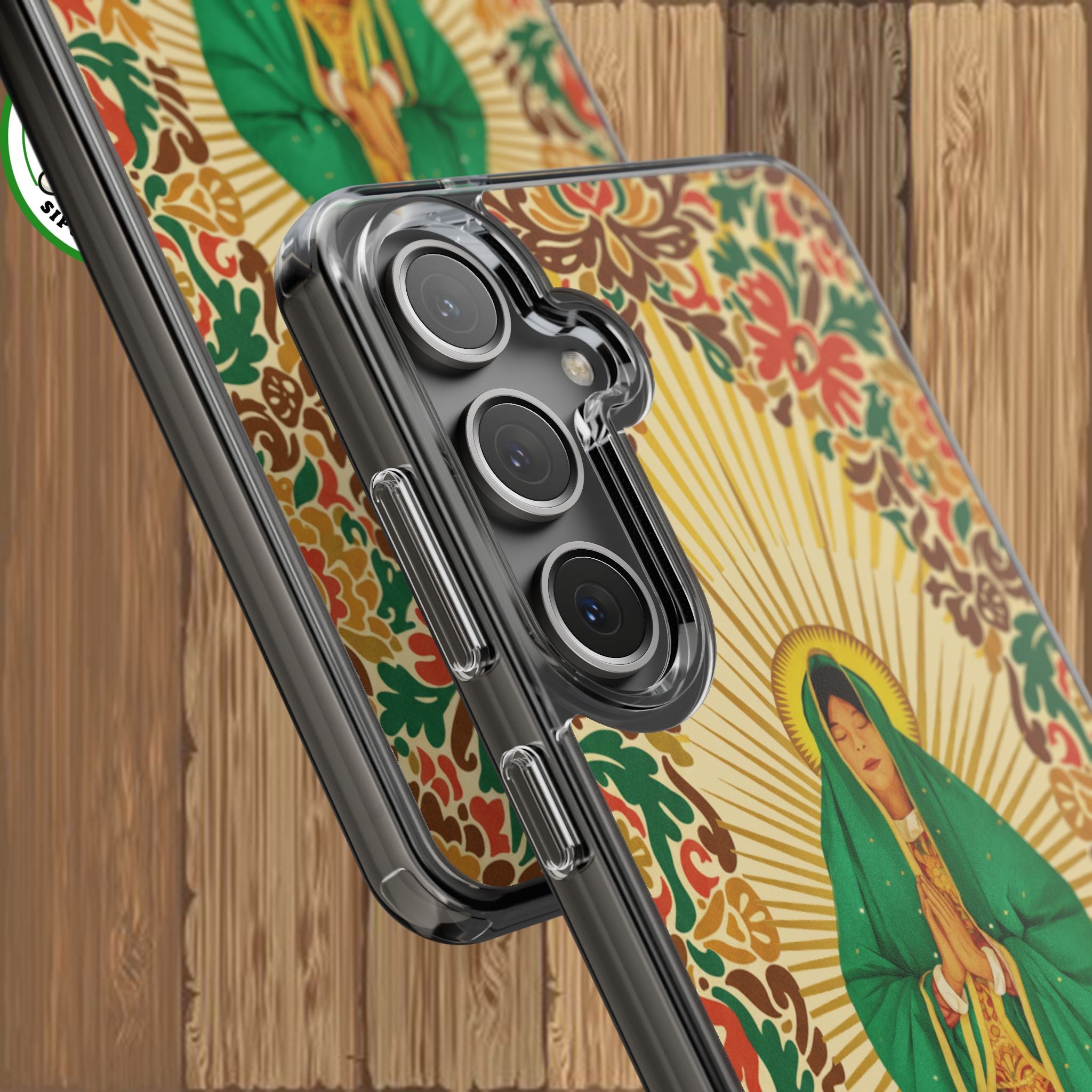 Virgin of Guadalupe Phone Case — Cut-Paper Style Religious Christian iPhone Samsung Pixel