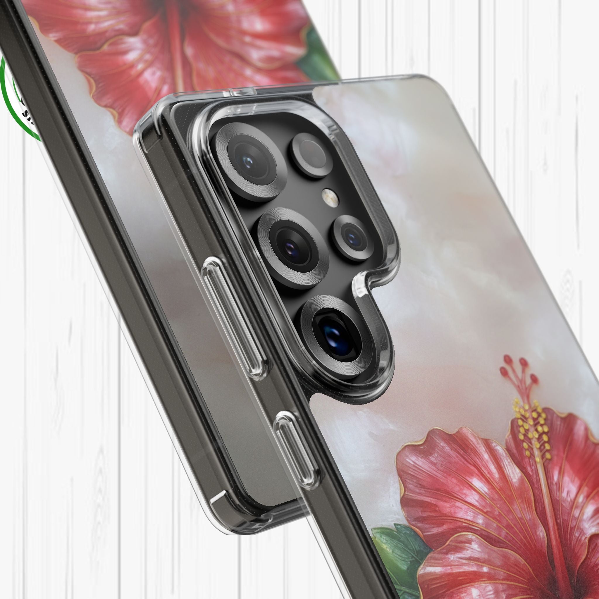 Unique Red flower art Phone Case Floral relief carving Red hibiscus sculpture Decorative tropical flower decor vibrant artistic