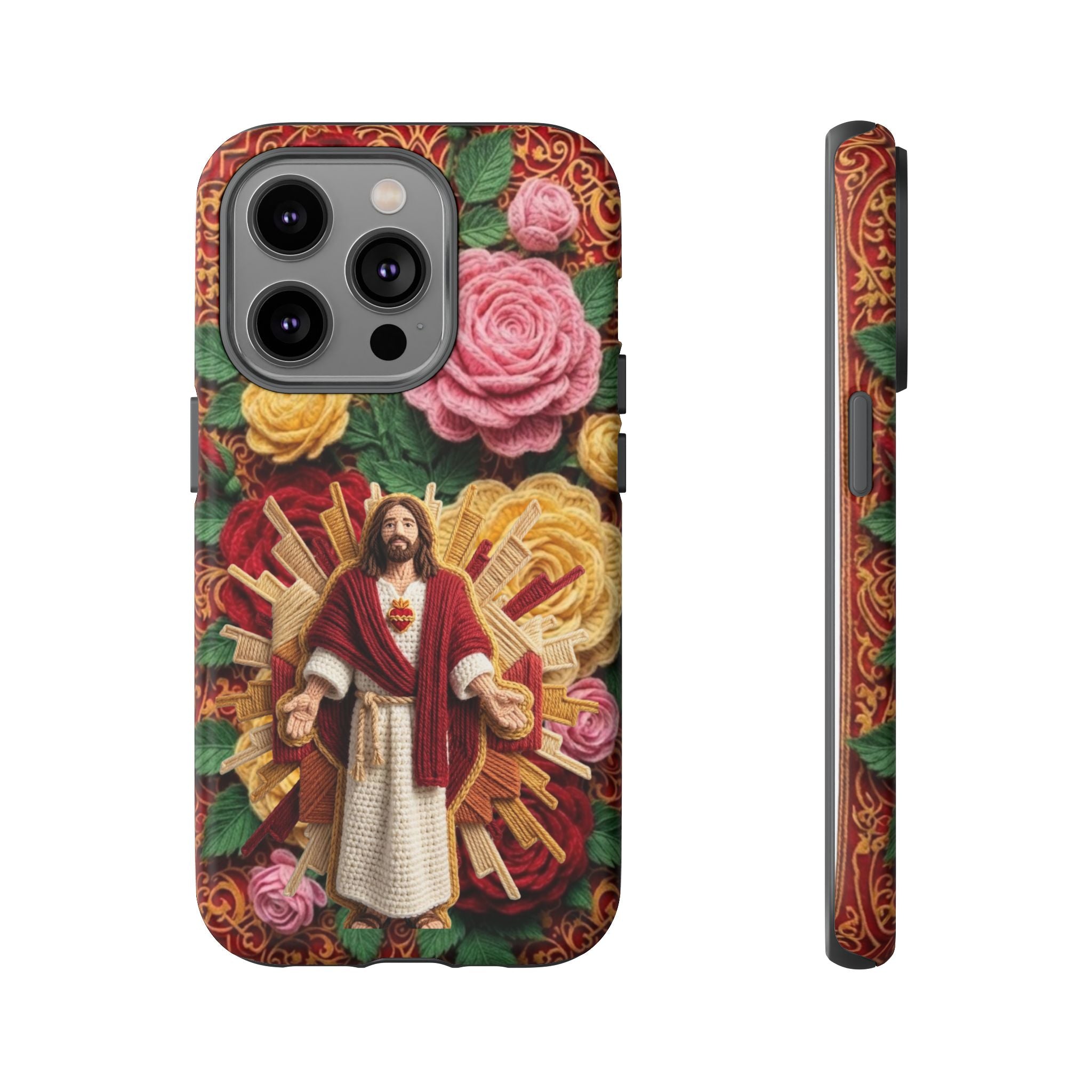 Jesus Resurrection faux-yarn phone case | Resurrection artwork phone case