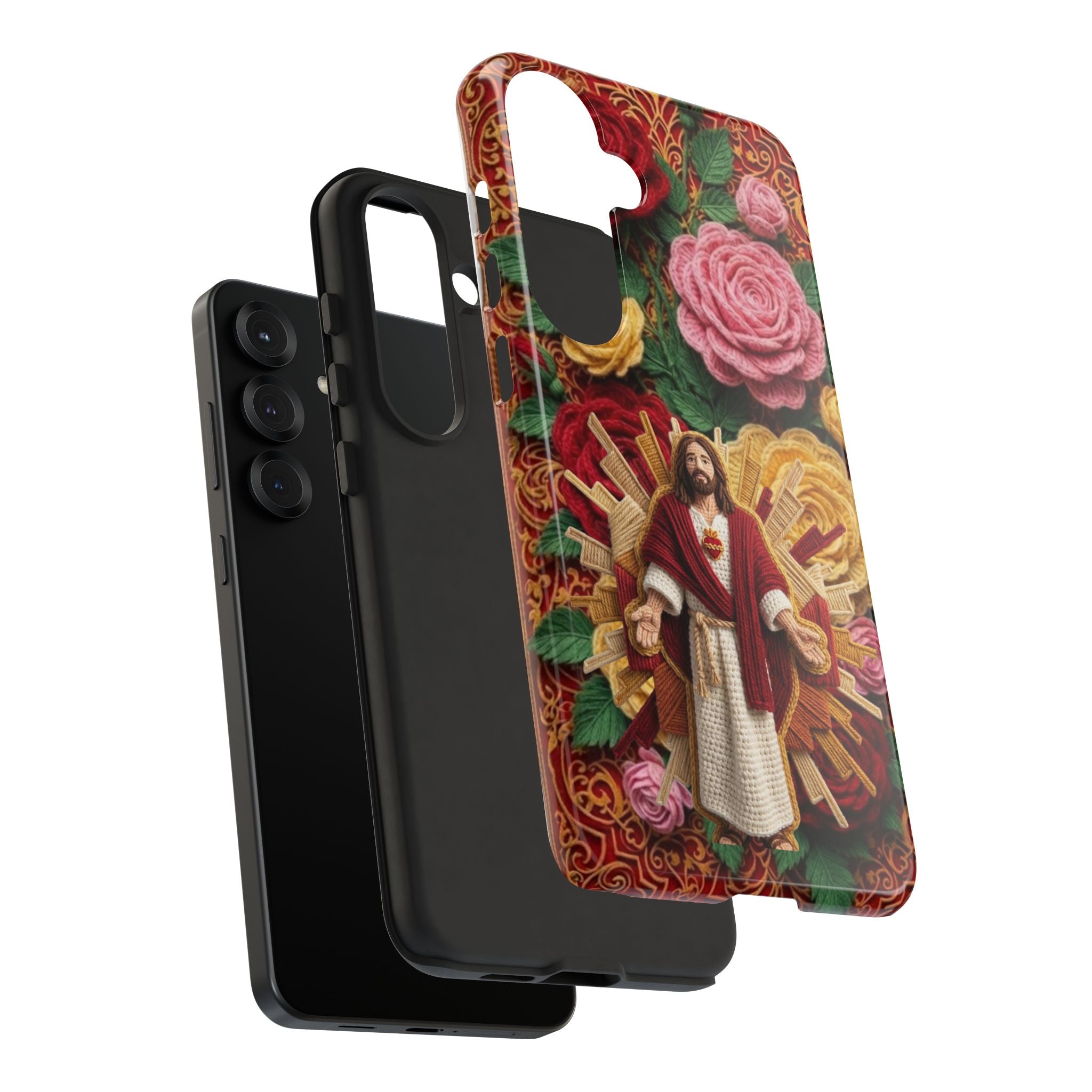 Jesus Resurrection faux-yarn phone case | Resurrection artwork phone case