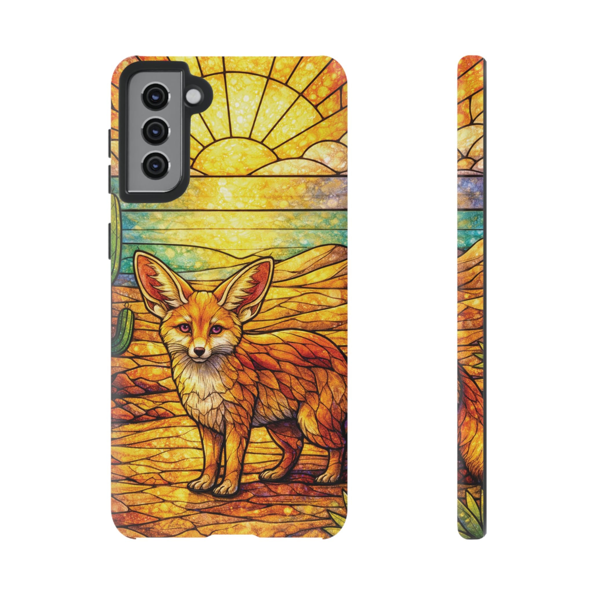 Desert Fox Stained Glass Phone Case — Galaxy & iPhone Pixel Compatible