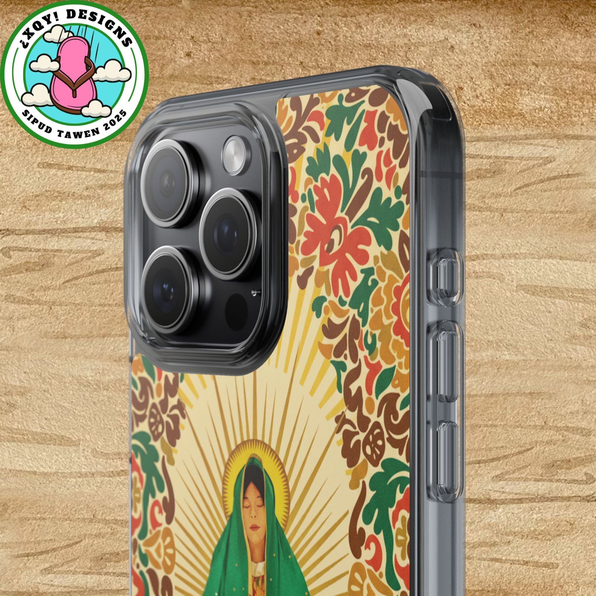 Virgin of Guadalupe Phone Case — Cut-Paper Style Religious Christian iPhone Samsung Pixel