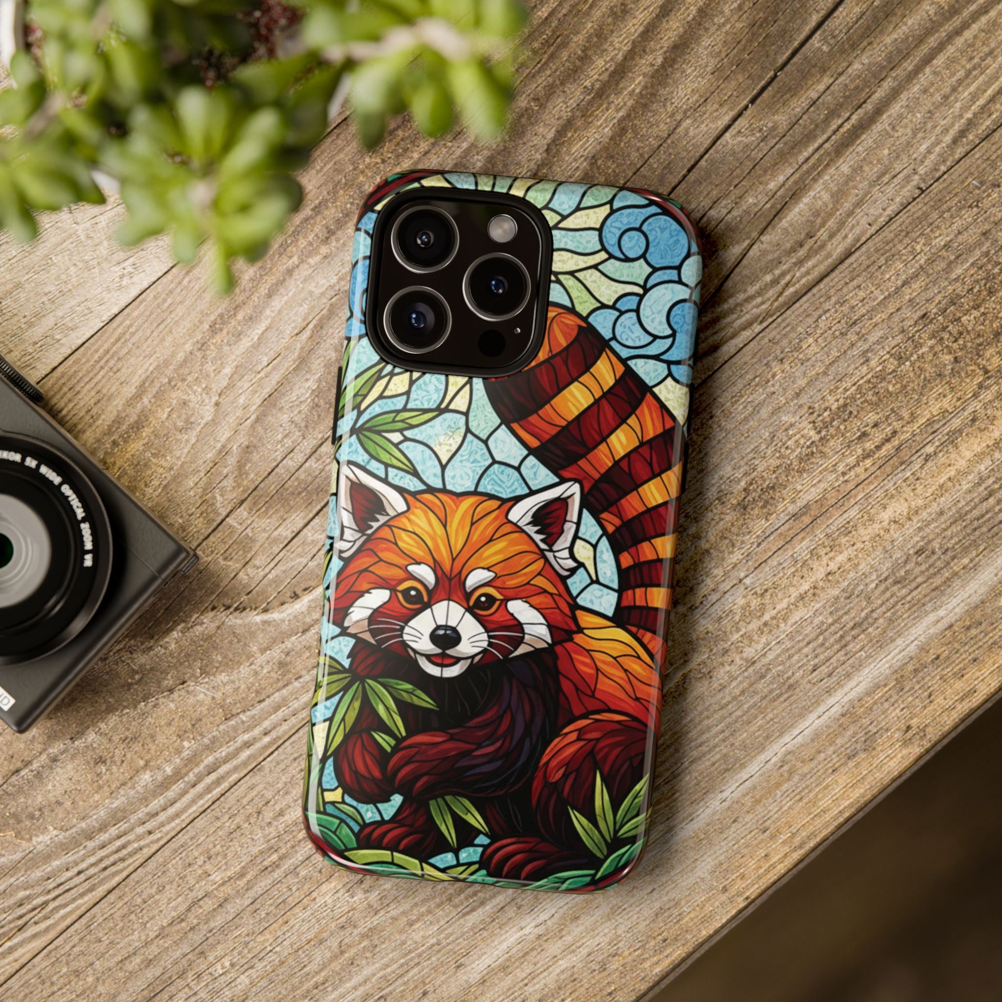 Red Panda Stained Glass Phone Case | Samsung iPhone Pixel