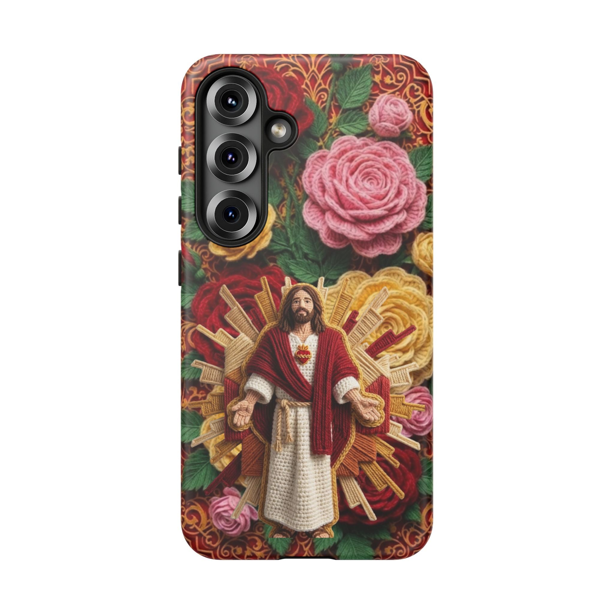 Jesus Resurrection faux-yarn phone case | Resurrection artwork phone case