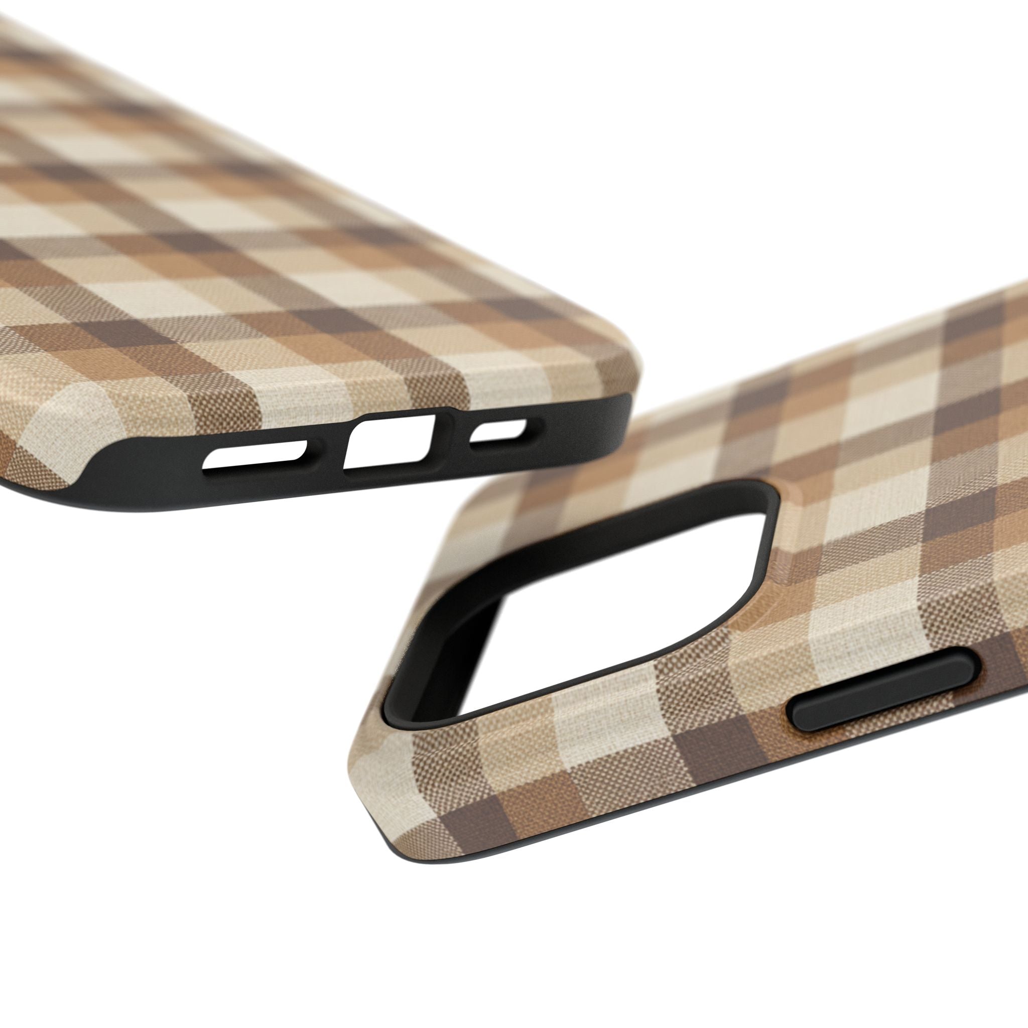 Brown Plaid Pattern Impact-Resistant Case | Checkered Phone Case