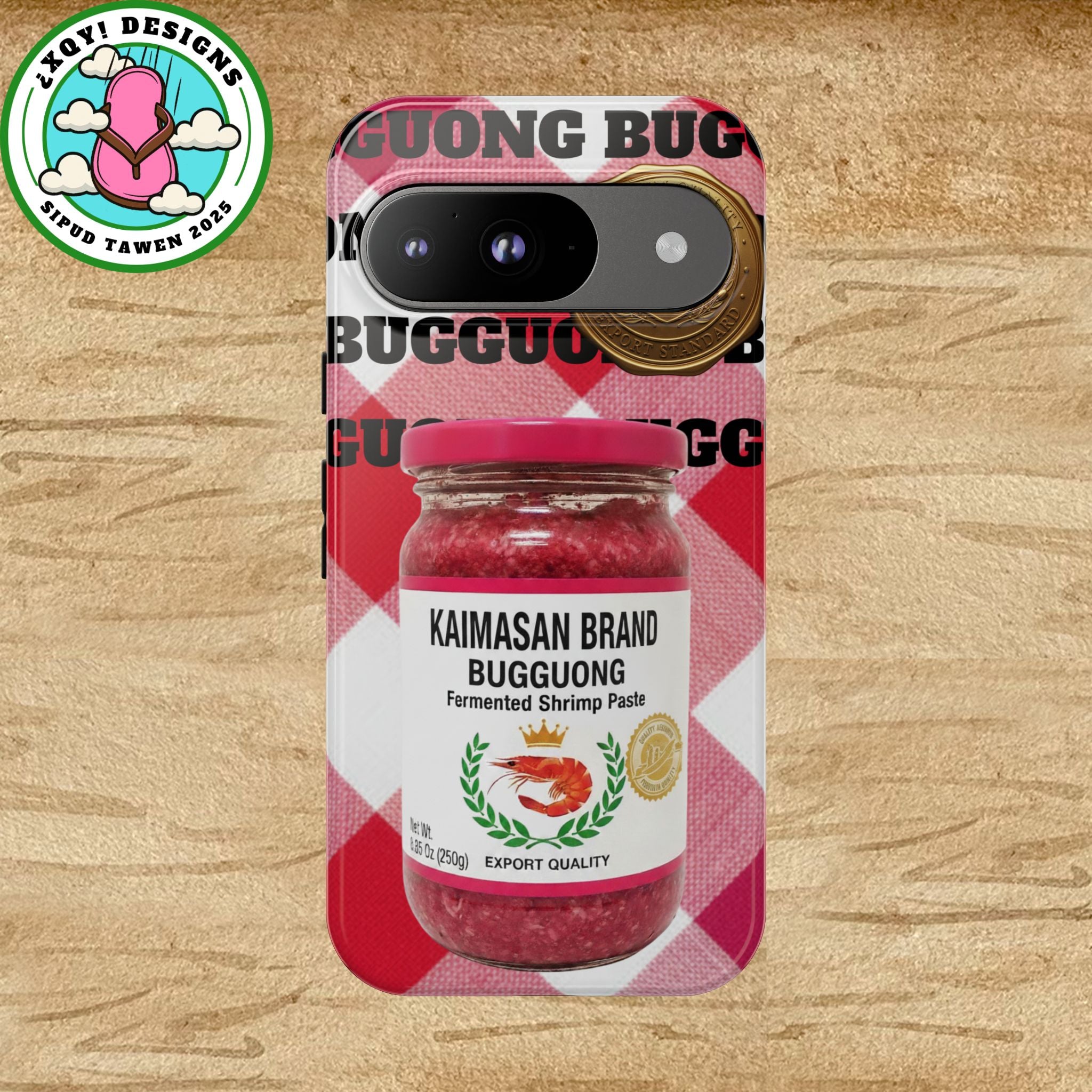 Red Gingham Phone Case Filipino Food Lover Gingham Pattern Phone Accessory Foodie Philippine Cuisine Lover Gift for Foodies