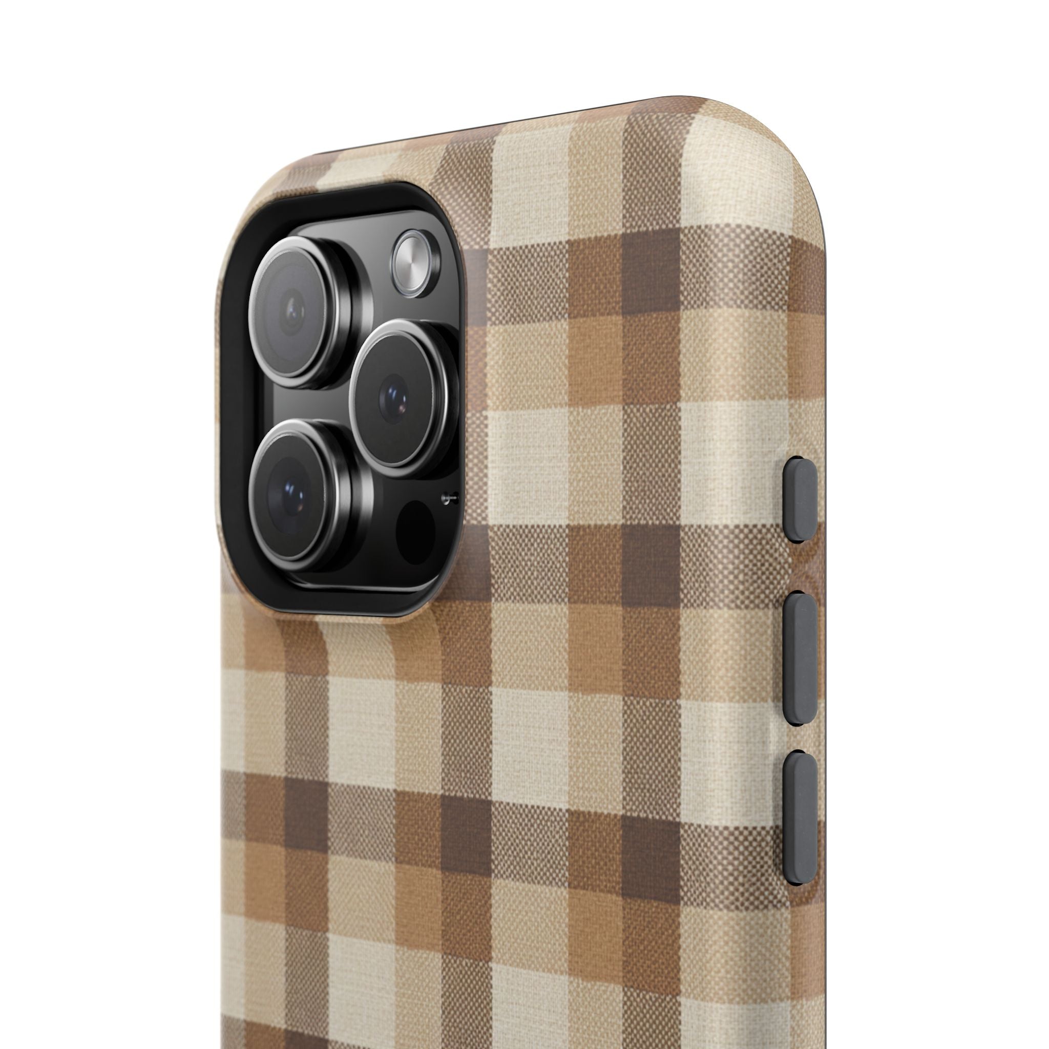 Brown Plaid Pattern Impact-Resistant Case | Checkered Phone Case