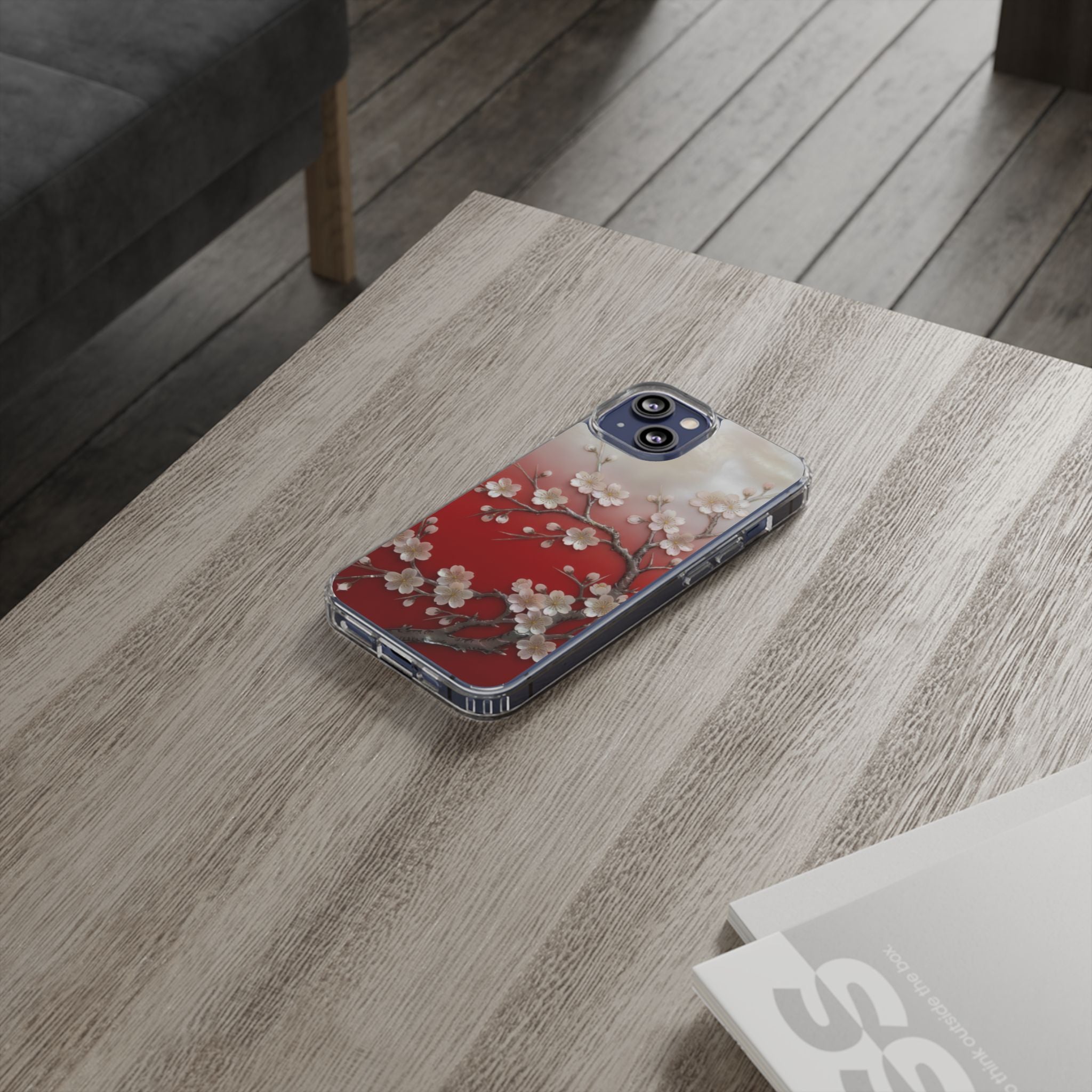 Mother of Pearl Floral Phone Case Elegant Sakura Design Asian Inspired Shell Inlay Artwork Japanese Blossom Decor Mobile Cover