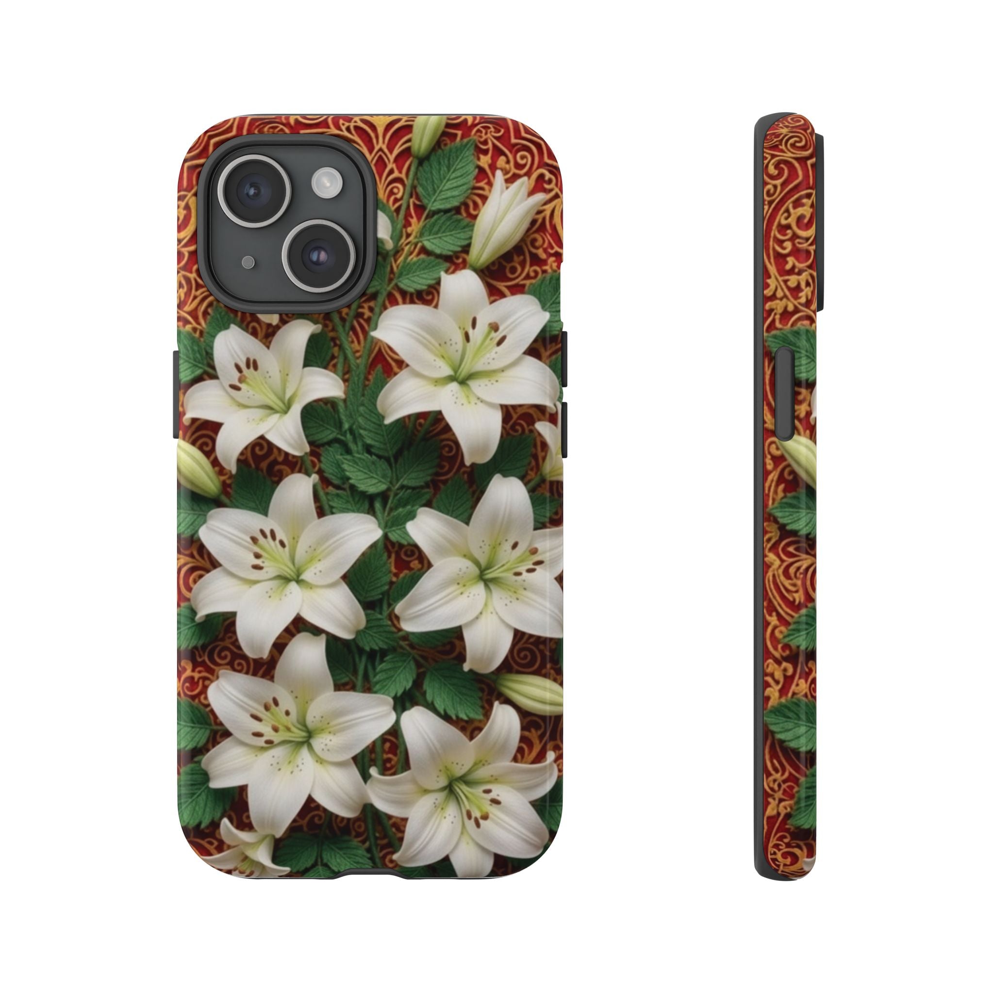 Luxury Lily Phone Case Elegant Floral Ornate Botanical Style Pristine White Bloom Motif Unique Accessory for iPhone Samsung Pixel Devices