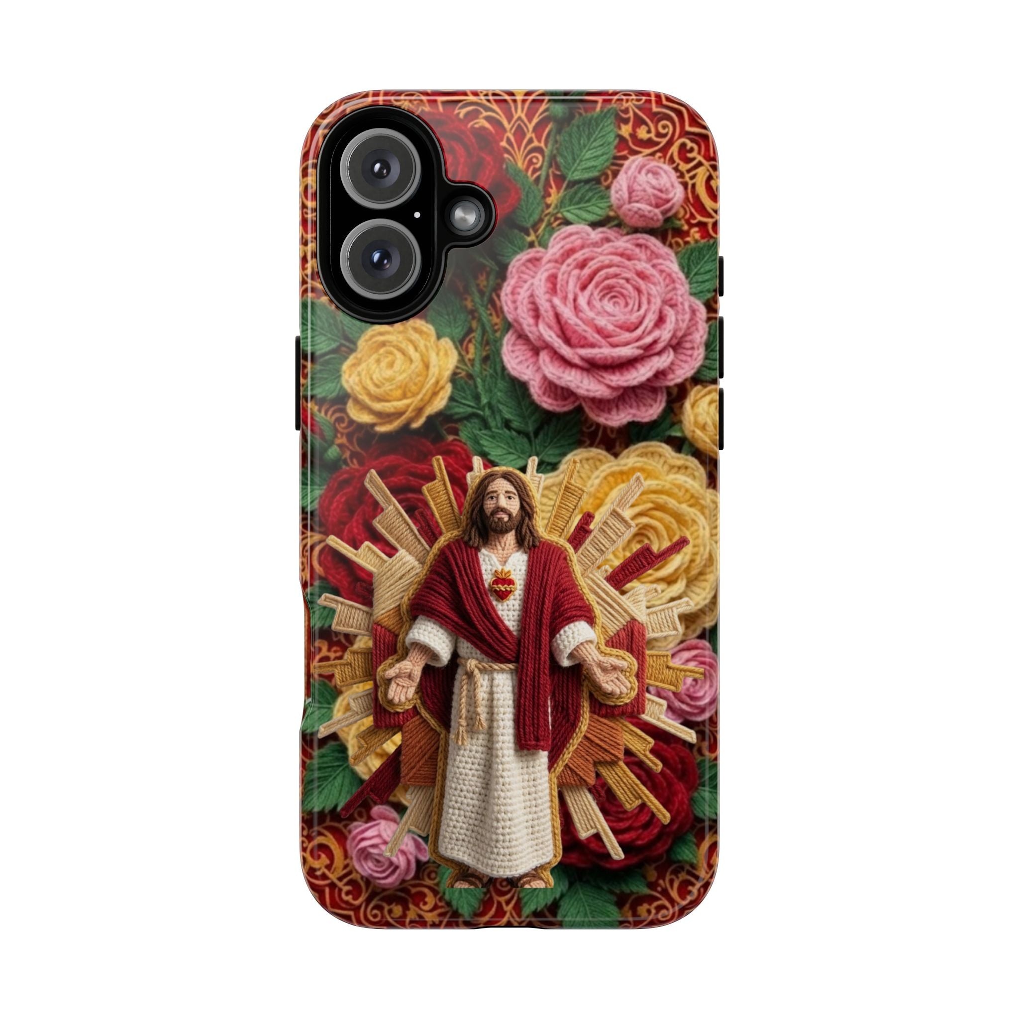 Jesus Resurrection faux-yarn phone case | Resurrection artwork phone case