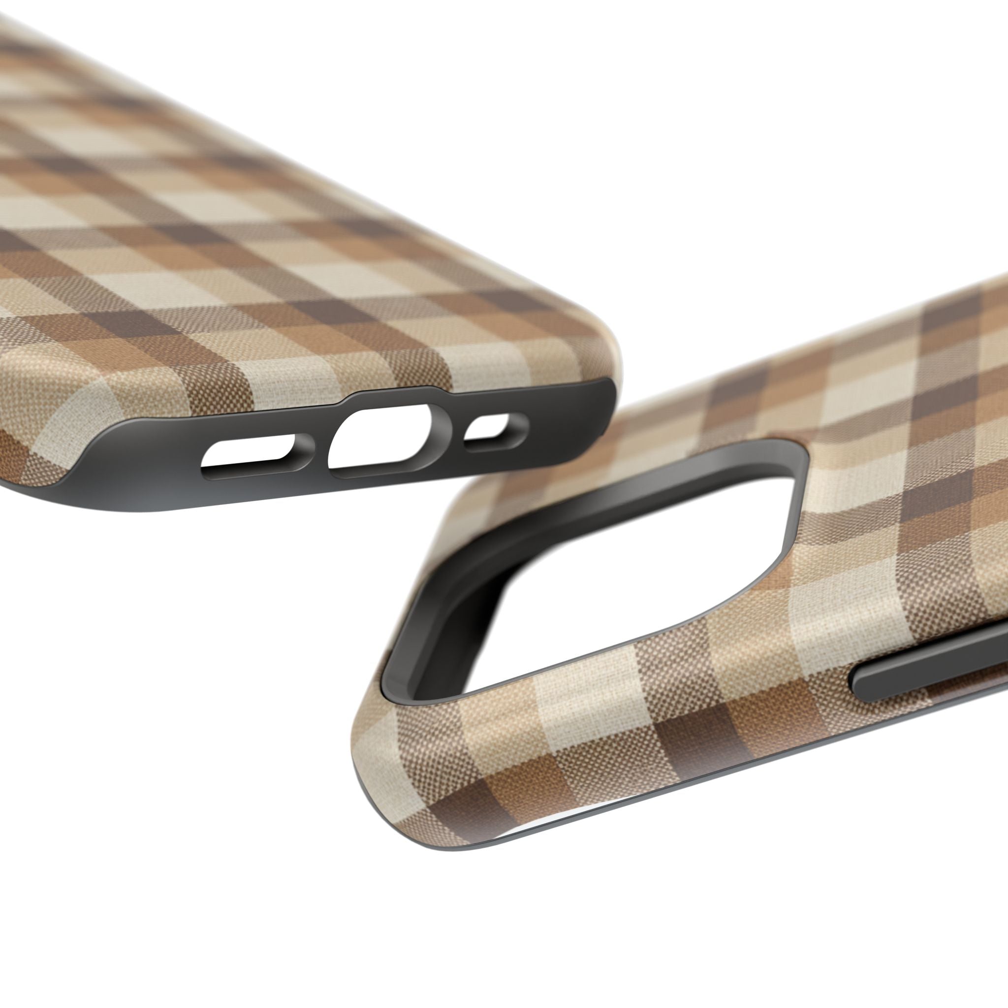 Brown Plaid Pattern Impact-Resistant Case | Checkered Phone Case