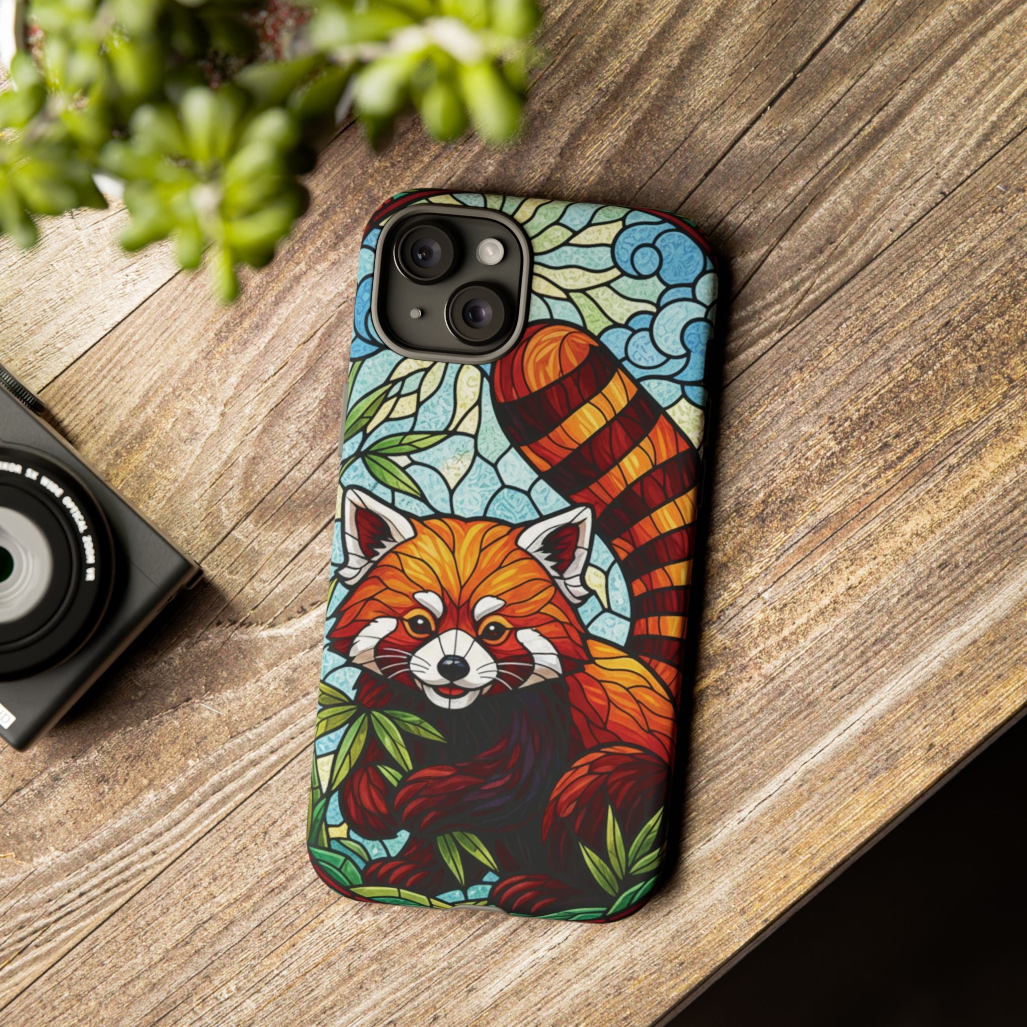 Red Panda Stained Glass Phone Case | Samsung iPhone Pixel