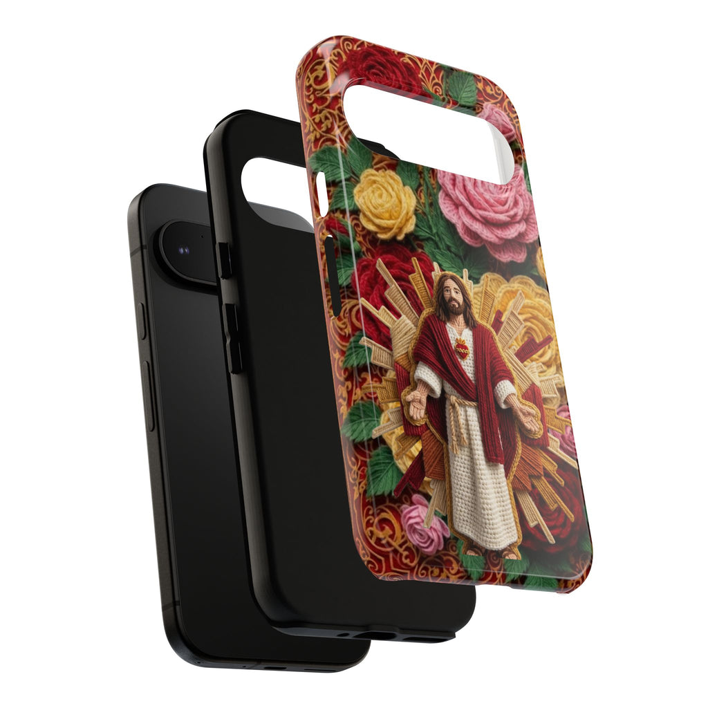 Jesus Resurrection faux-yarn phone case | Resurrection artwork phone case