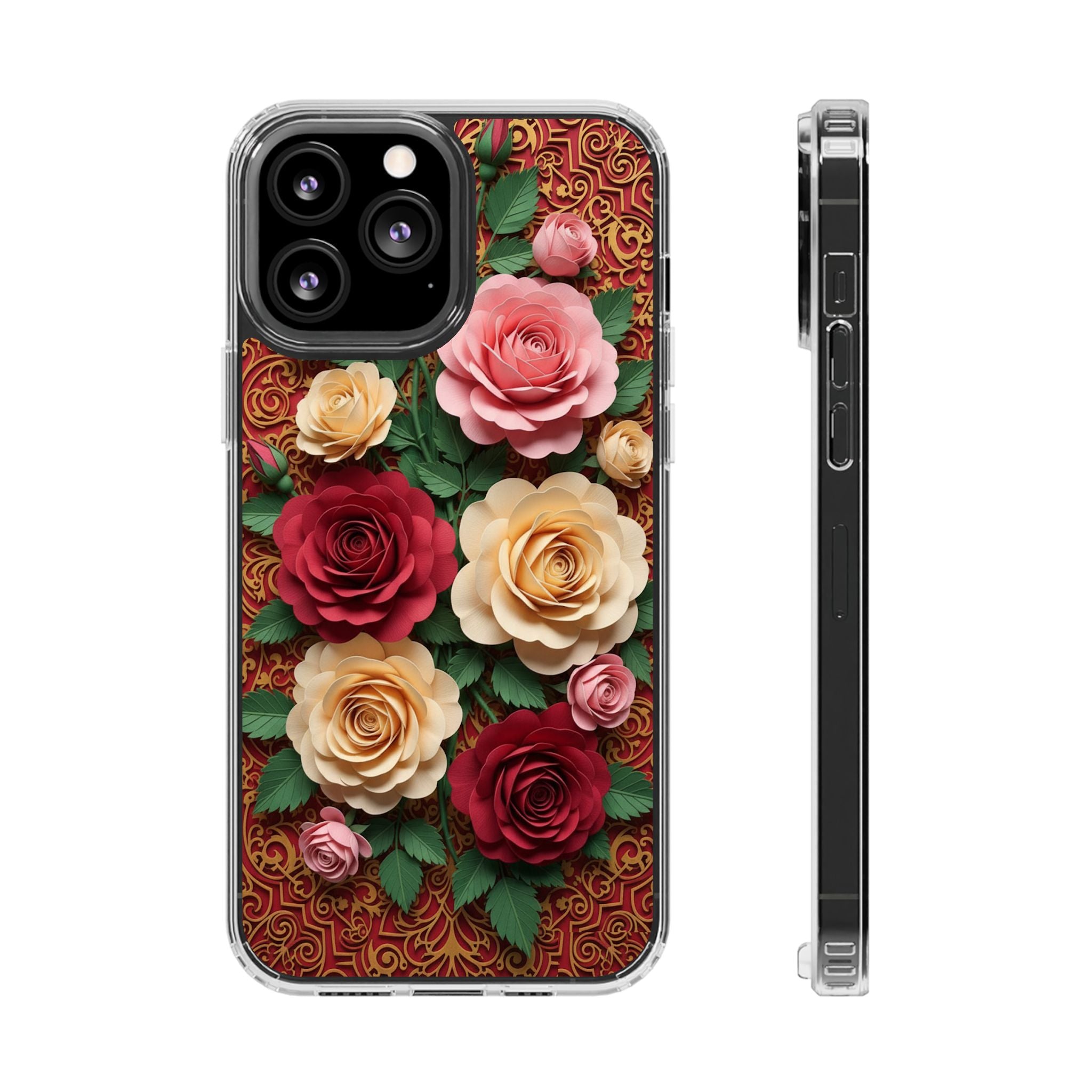 Cut-Paper Rose Bouquet Phone Case