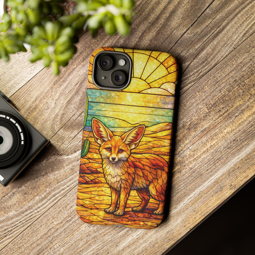 Desert Fox Stained Glass Phone Case — Galaxy & iPhone Pixel Compatible