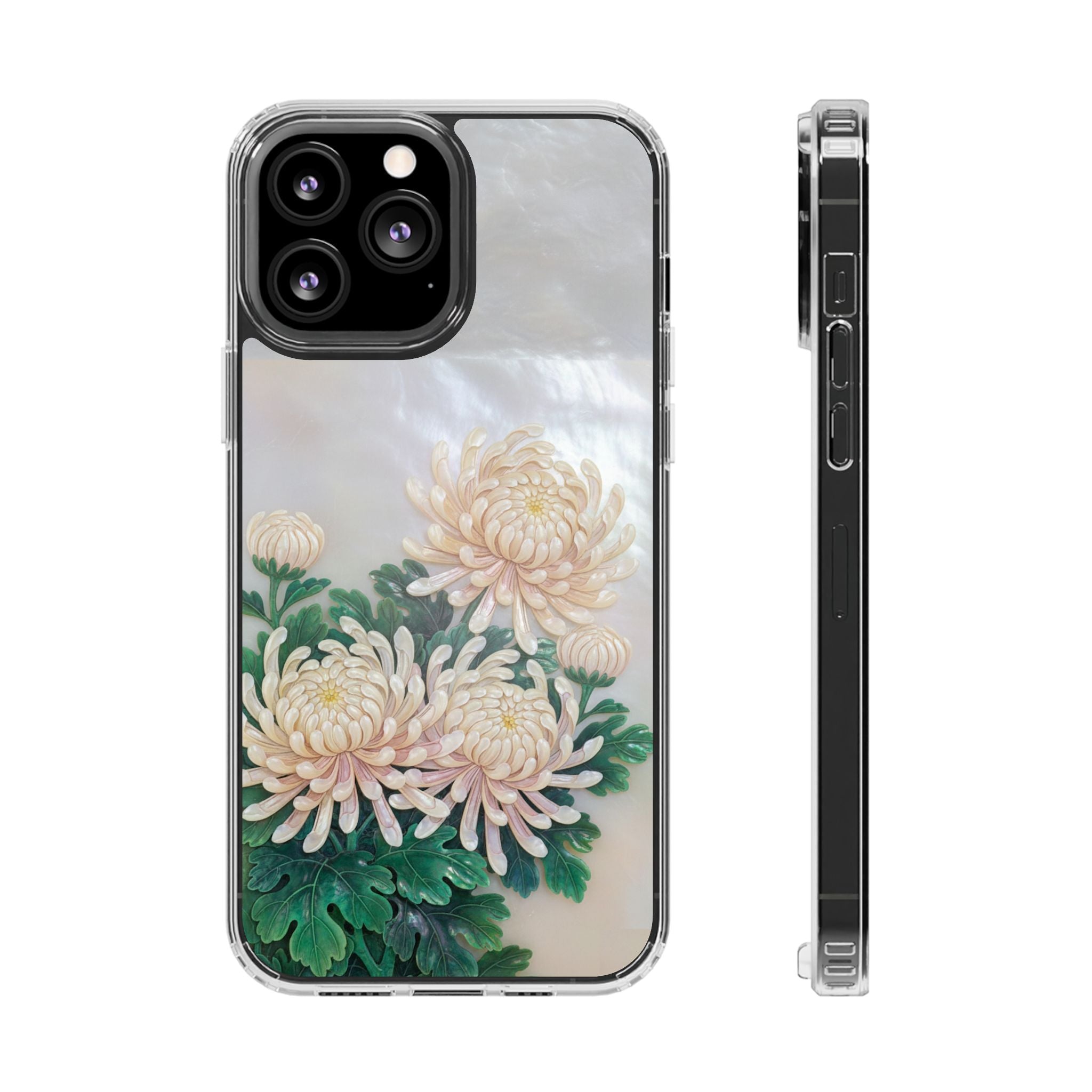 Mother of pearl inlay Phone Case Nacre art panel Chinese mother of pearl flowers Chrysanthemum wall art design elegant luxury  gift