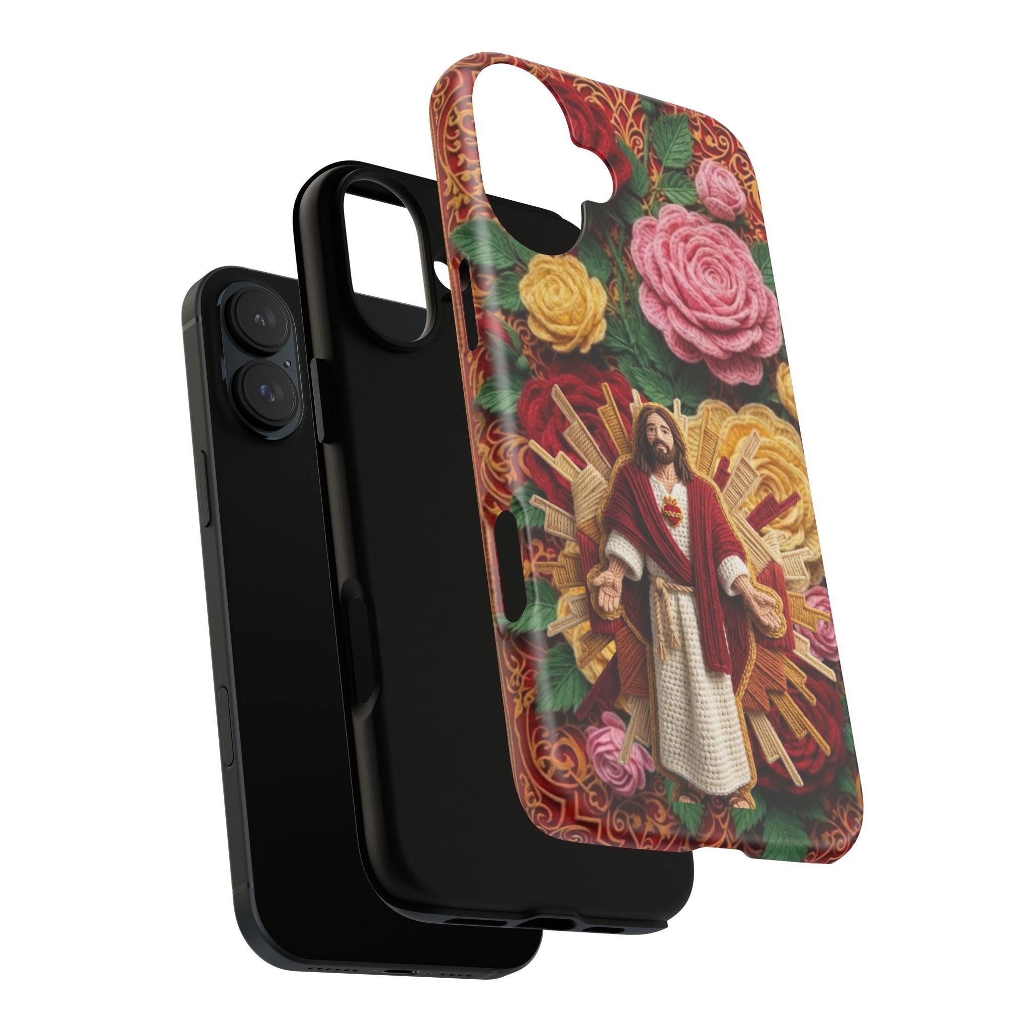 Jesus Resurrection faux-yarn phone case | Resurrection artwork phone case