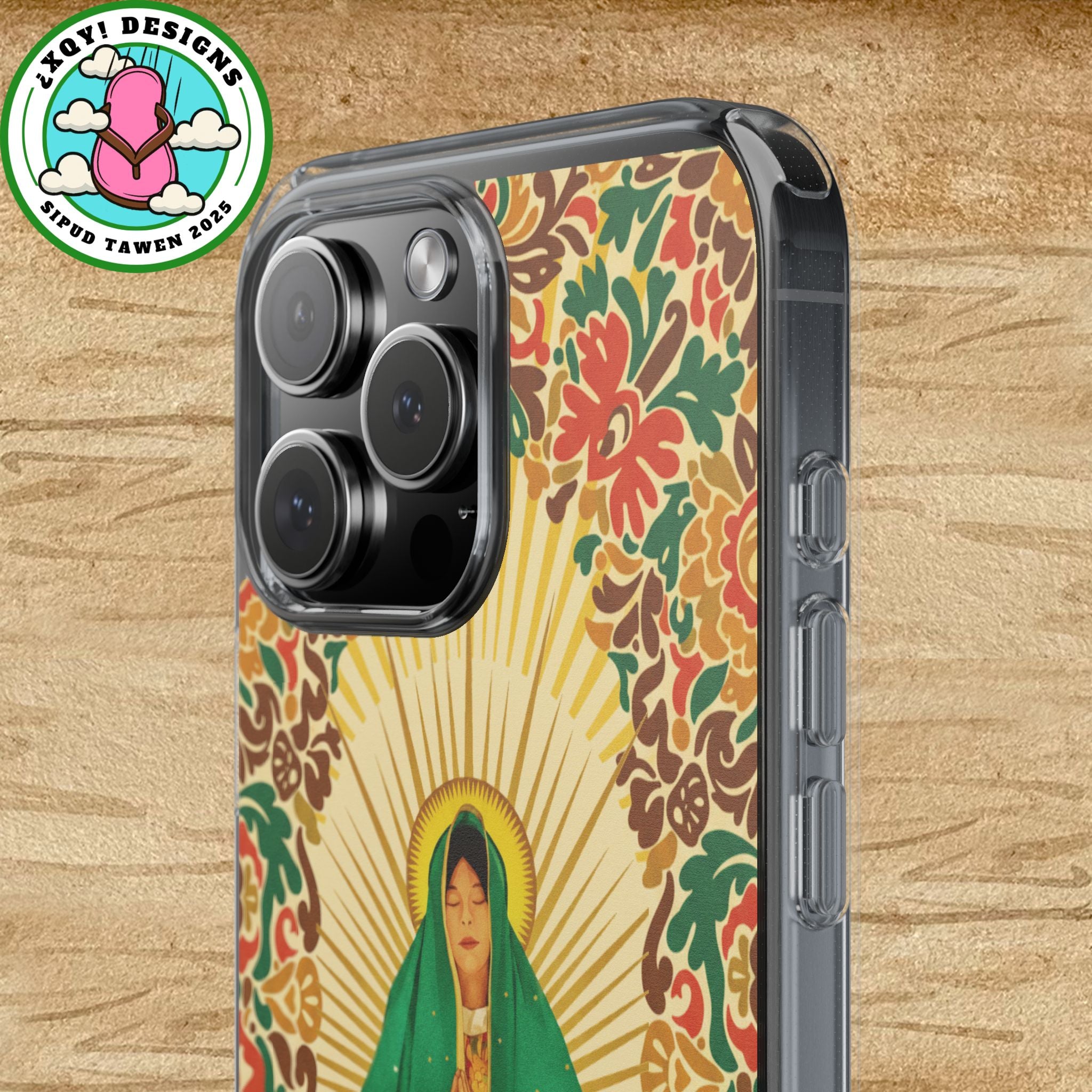 Virgin of Guadalupe Phone Case — Cut-Paper Style Religious Christian iPhone Samsung Pixel
