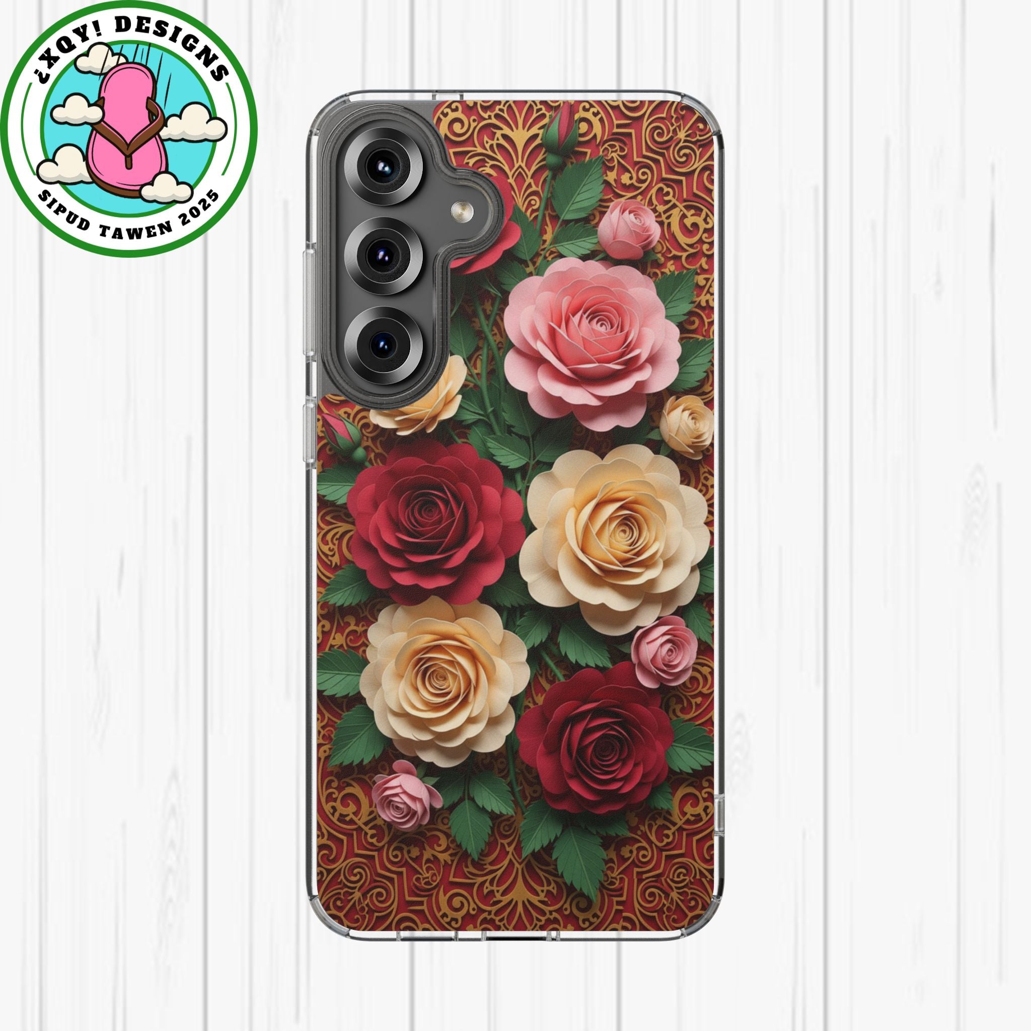 Cut-Paper Rose Bouquet Phone Case