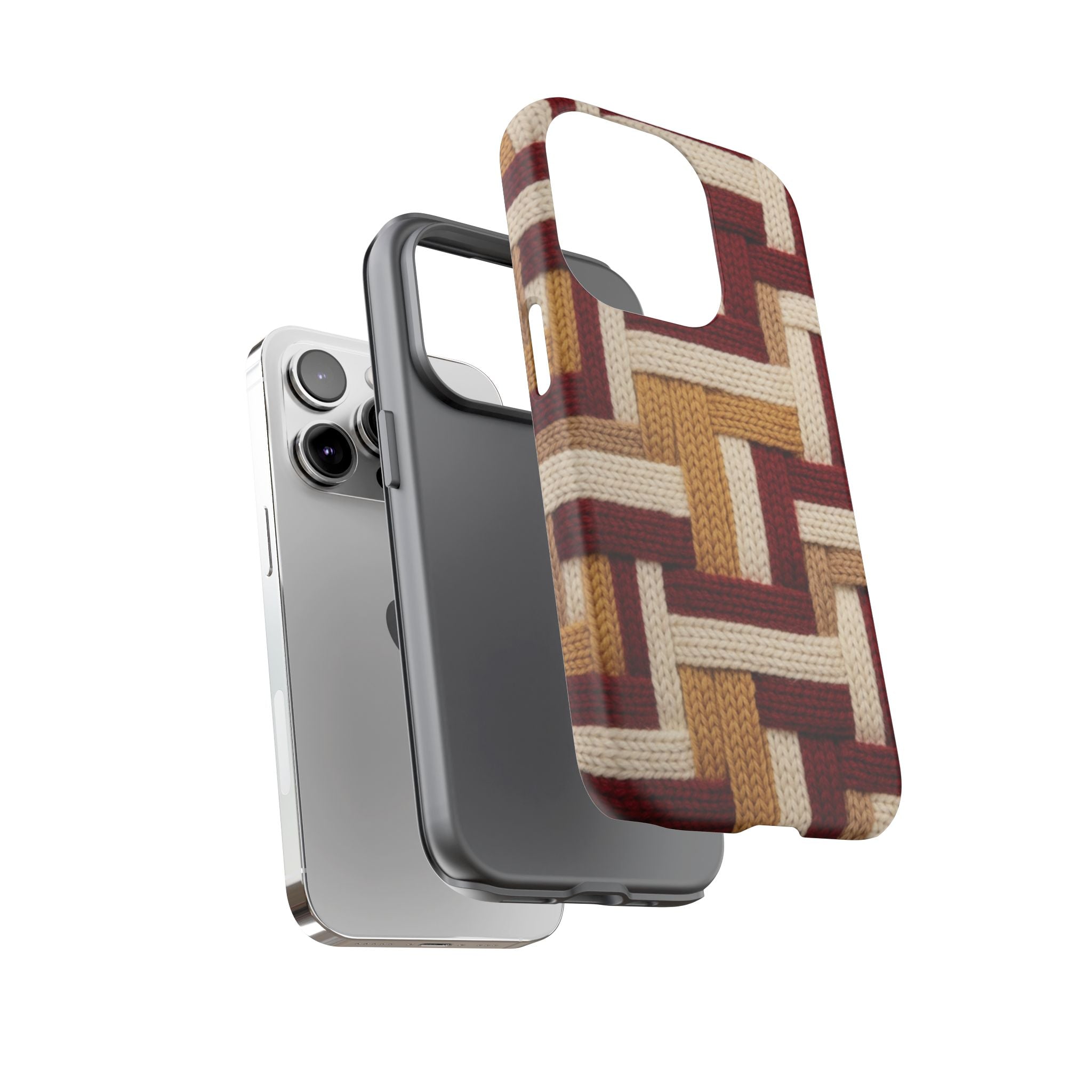 Yarn Pattern Phone Case Cozy Knit Texture Smartphone Protective Cover Elegant Design Mobile Device Cases for Samsung iPhone Pixel Models