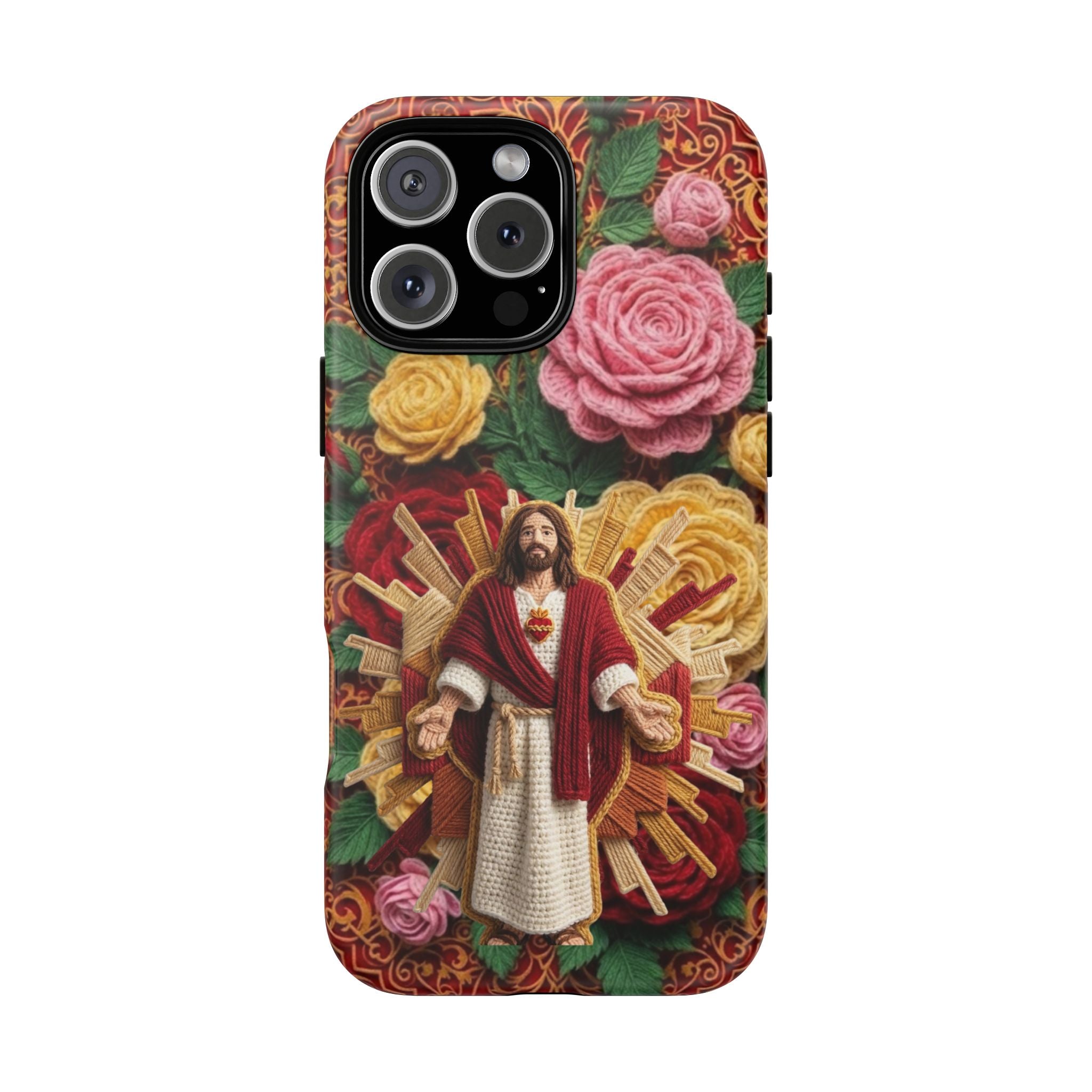 Jesus Resurrection faux-yarn phone case | Resurrection artwork phone case