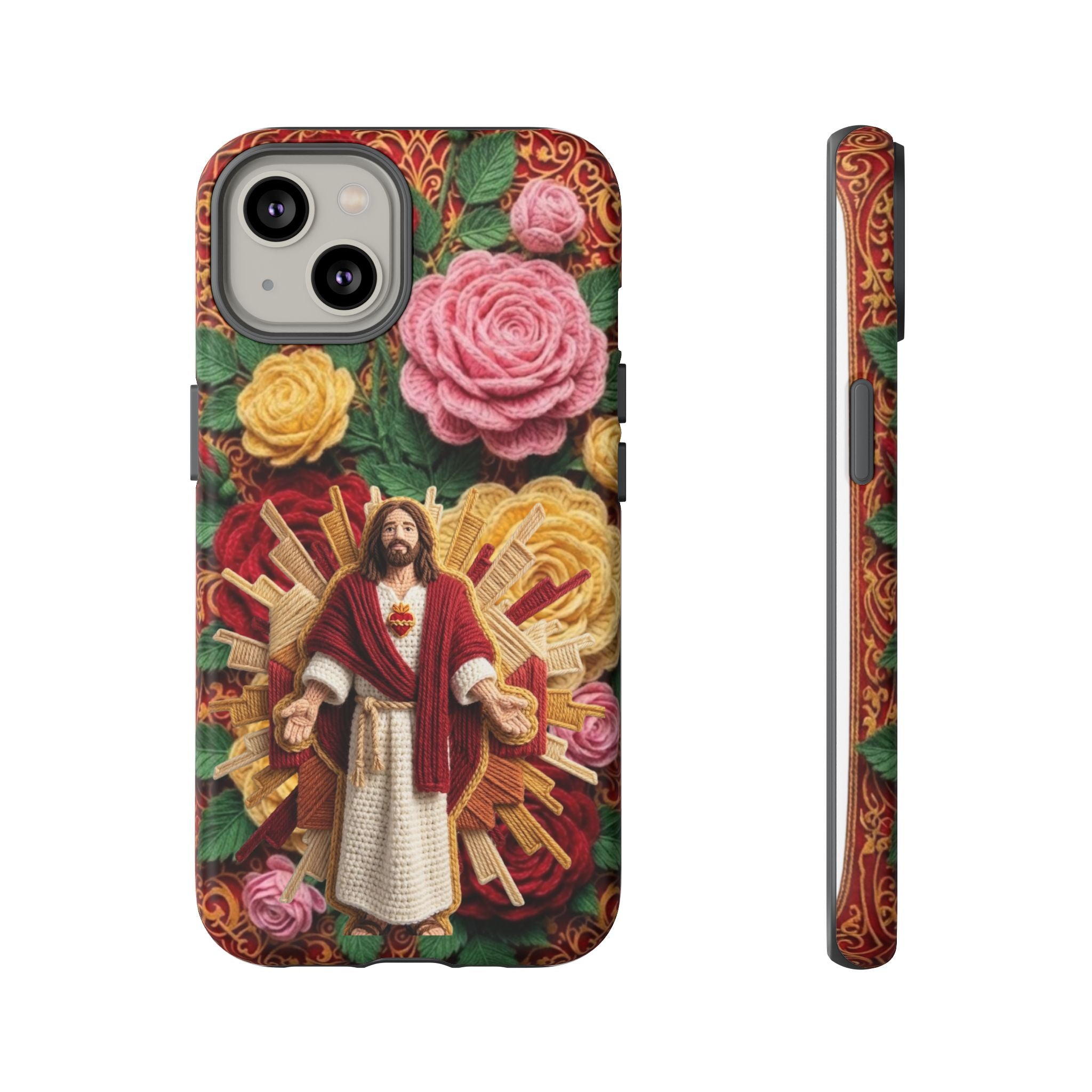 Jesus Resurrection faux-yarn phone case | Resurrection artwork phone case