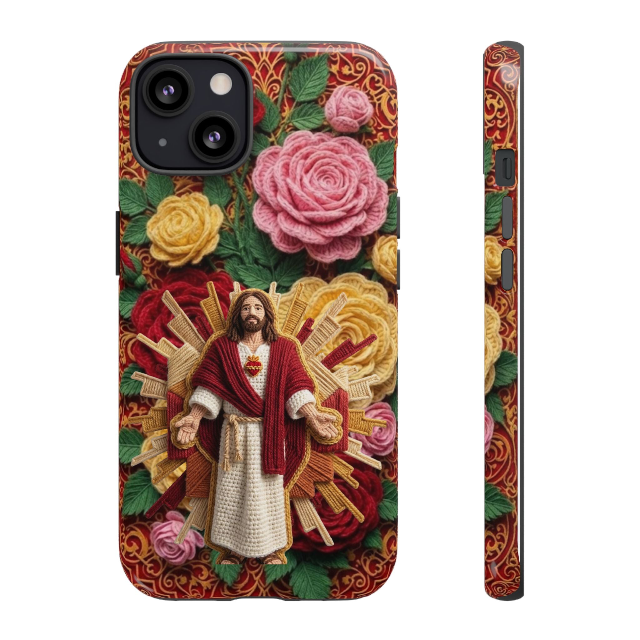 Jesus Resurrection faux-yarn phone case | Resurrection artwork phone case