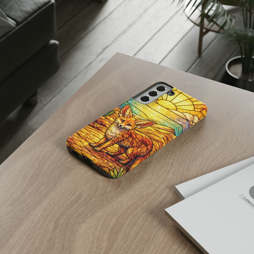 Desert Fox Stained Glass Phone Case — Galaxy & iPhone Pixel Compatible