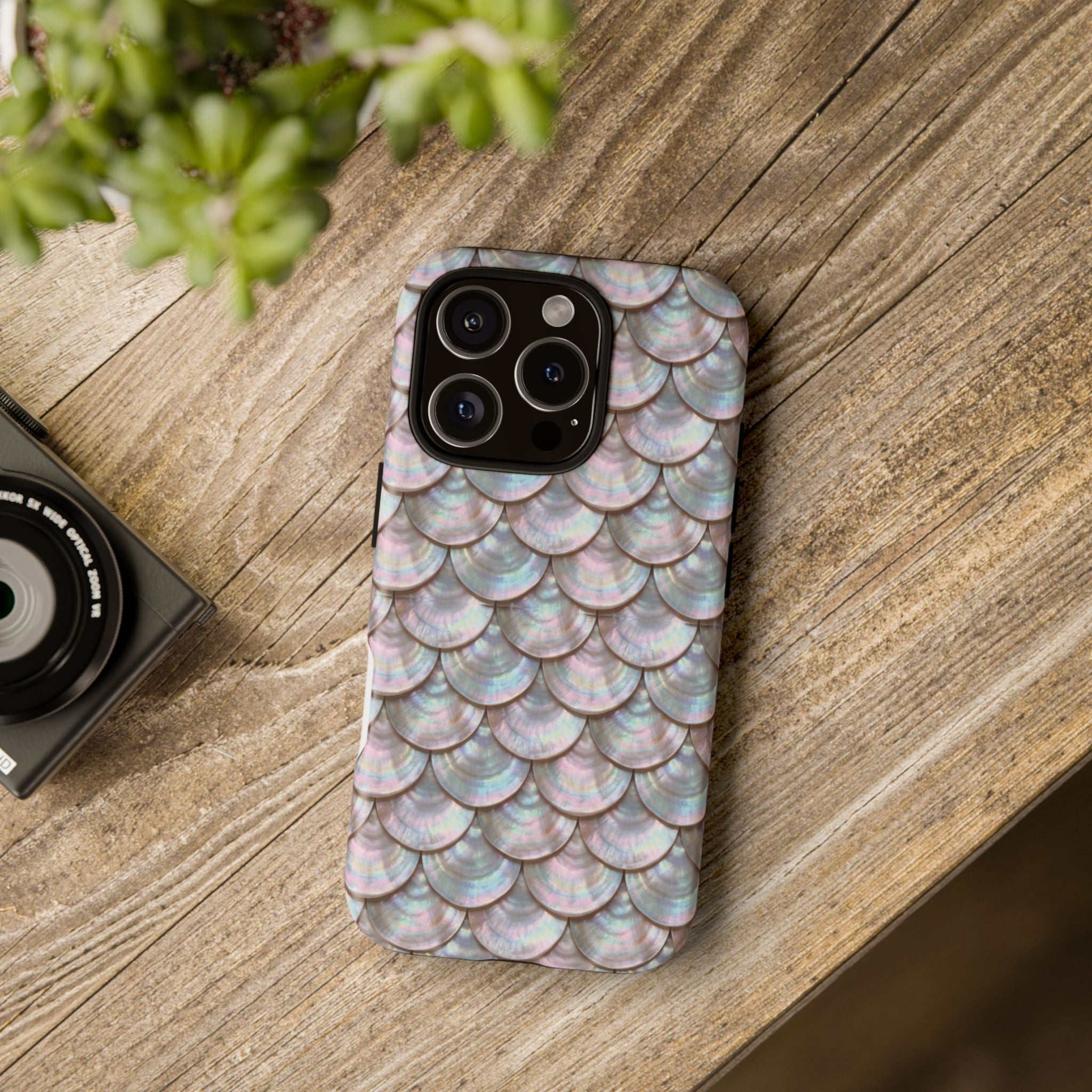 Mother of Pearl Scallop Scale Phone Case — Luxury Galaxy iPhone & Pixel