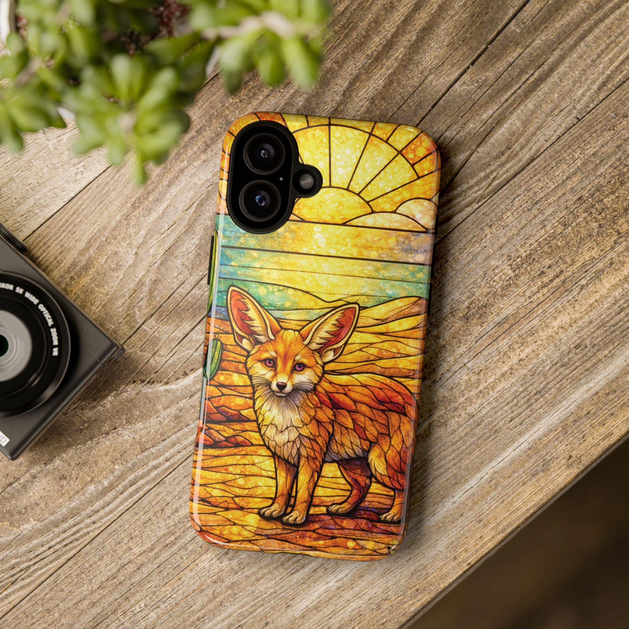 Desert Fox Stained Glass Phone Case — Galaxy & iPhone Pixel Compatible