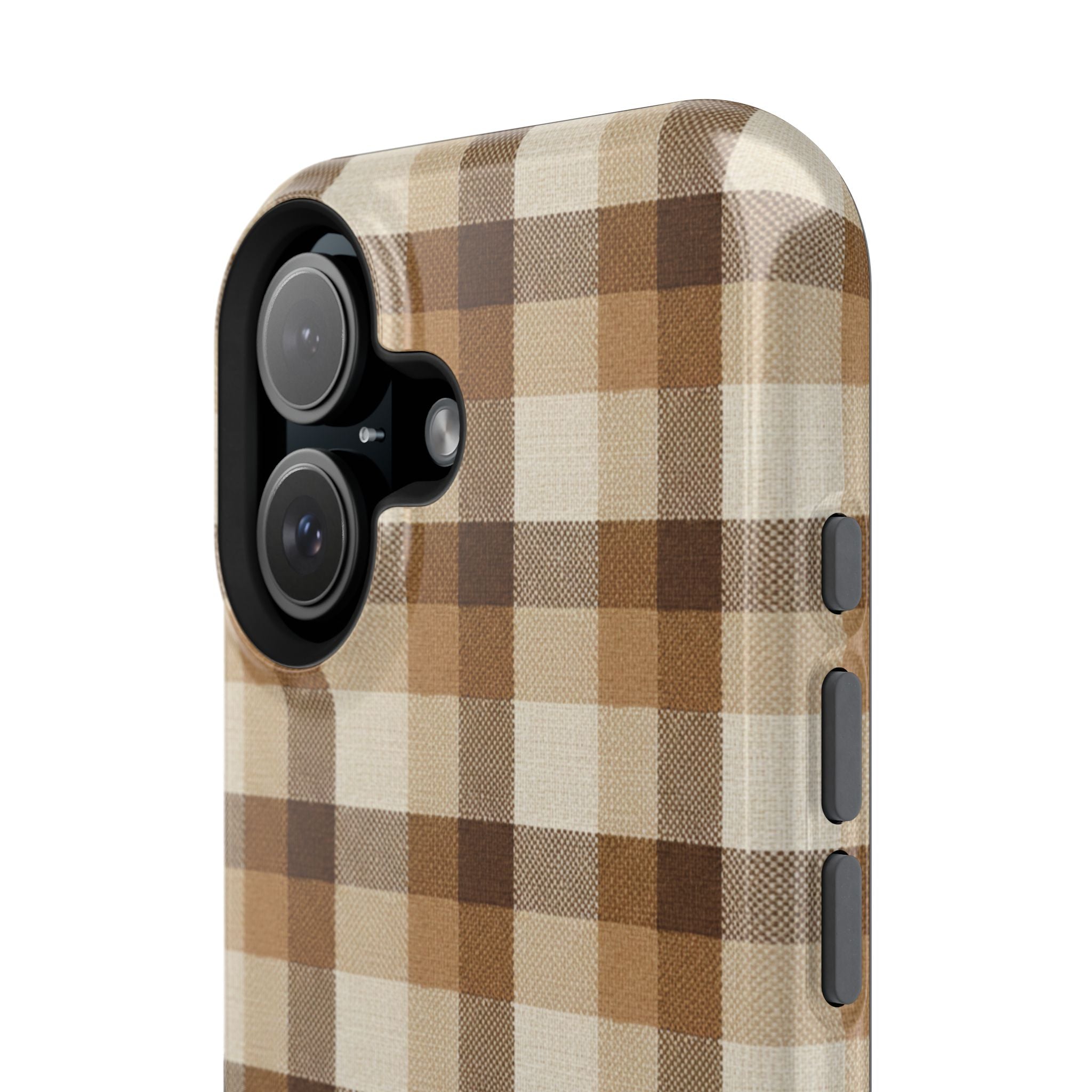 Brown Plaid Pattern Impact-Resistant Case | Checkered Phone Case