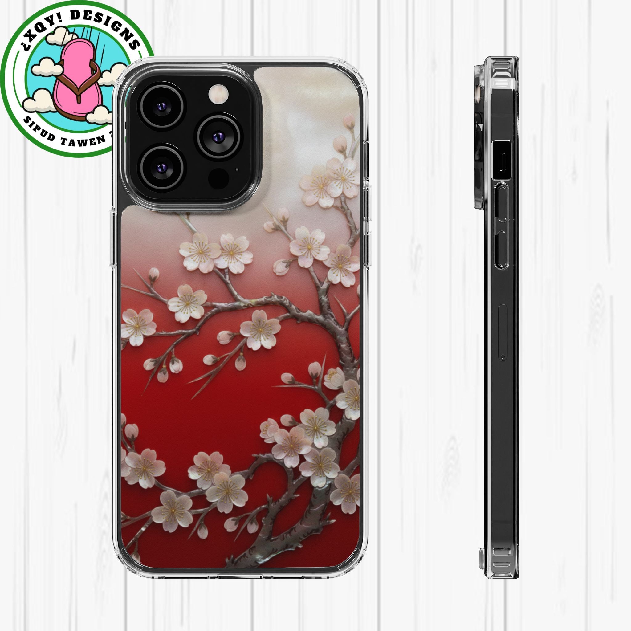 Mother of Pearl Floral Phone Case Elegant Sakura Design Asian Inspired Shell Inlay Artwork Japanese Blossom Decor Mobile Cover