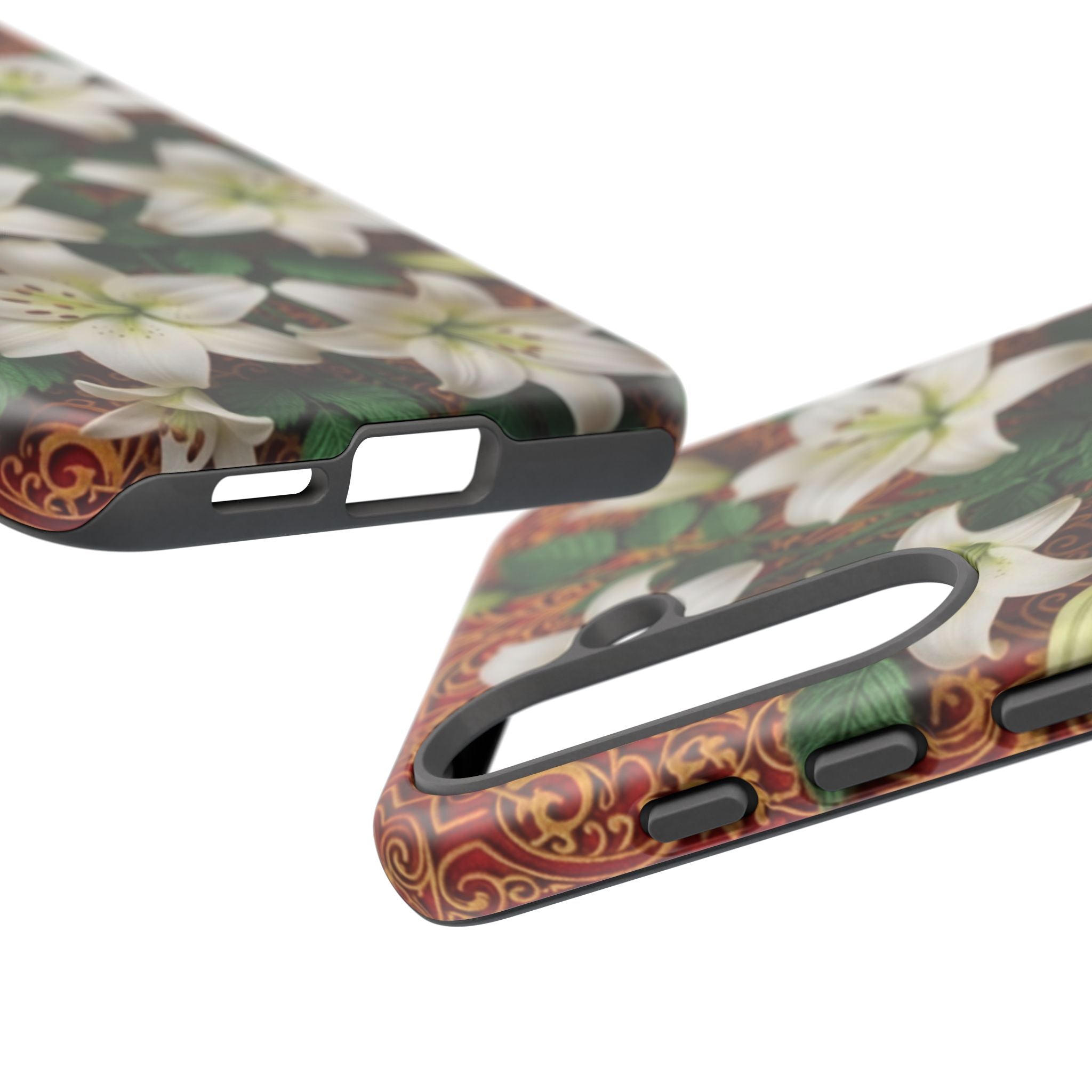 Luxury Lily Phone Case Elegant Floral Ornate Botanical Style Pristine White Bloom Motif Unique Accessory for iPhone Samsung Pixel Devices