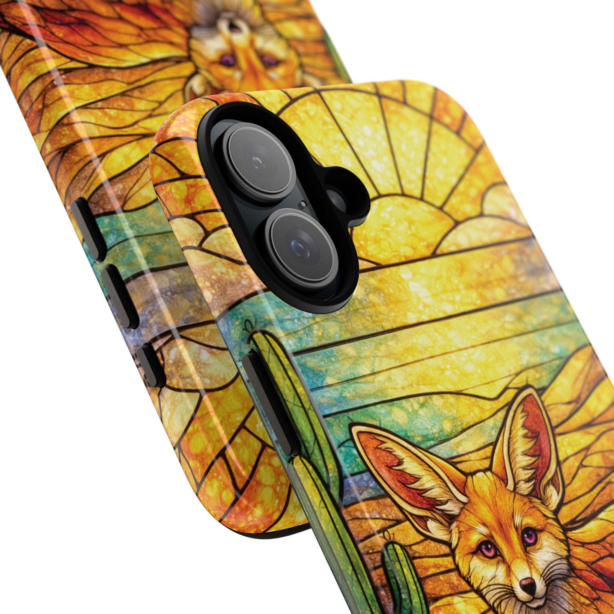 Desert Fox Stained Glass Phone Case — Galaxy & iPhone Pixel Compatible