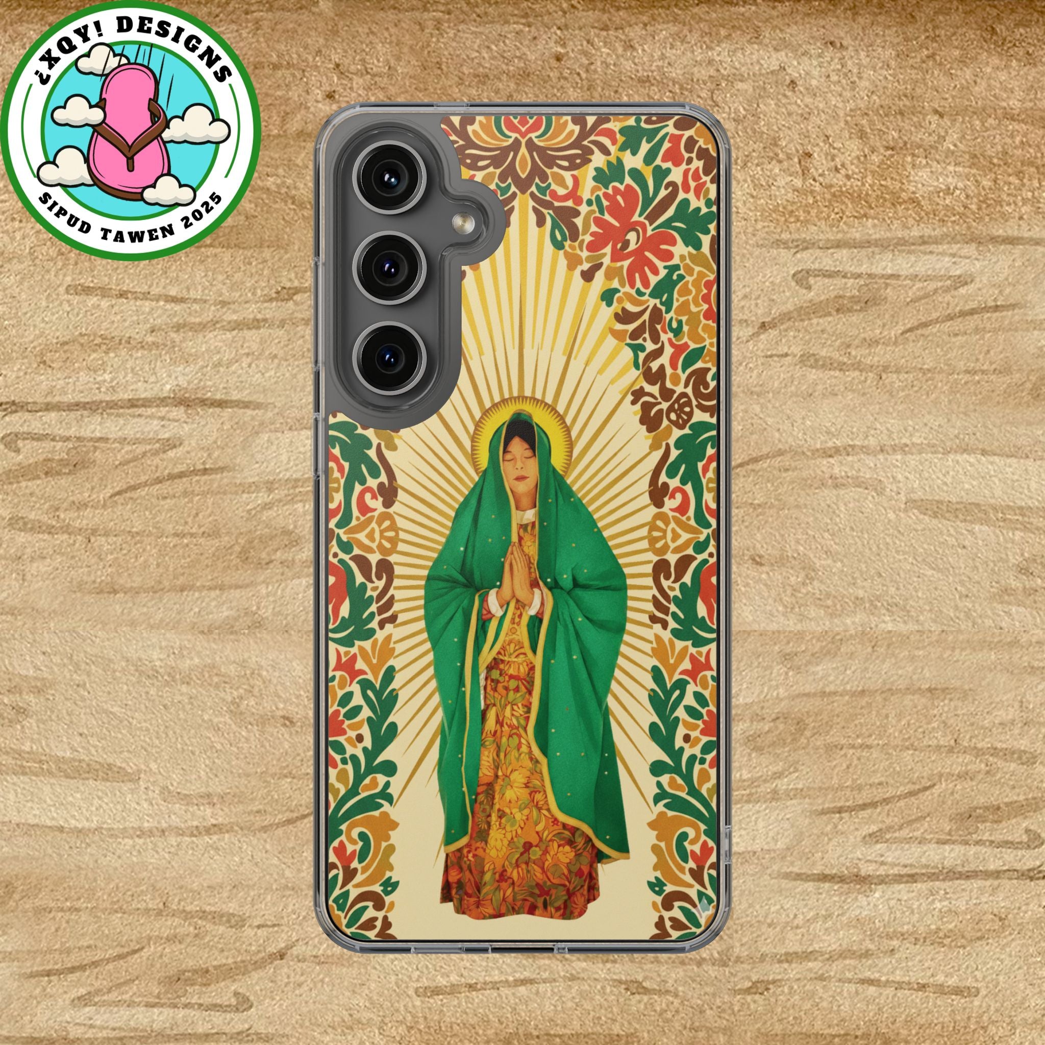 Virgin of Guadalupe Phone Case — Cut-Paper Style Religious Christian iPhone Samsung Pixel