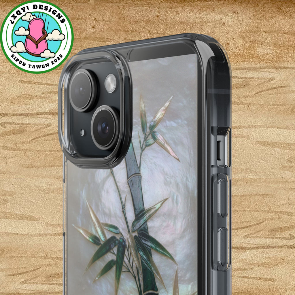 Phone Case, Mother of Pearl Bamboo Floral Design Impact-Resistant Cover, Protective Shell, Unique Gift, Accessories