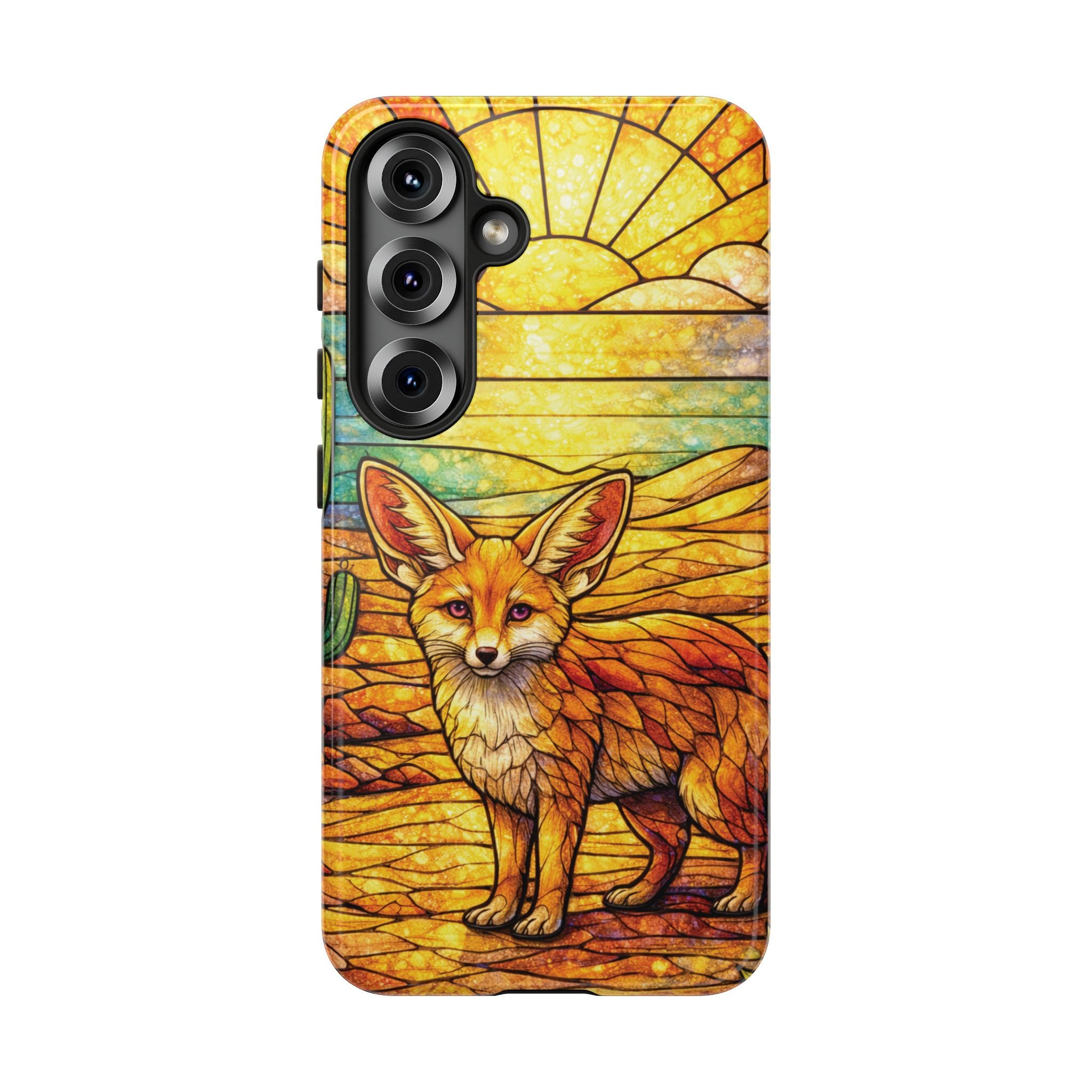 Desert Fox Stained Glass Phone Case — Galaxy & iPhone Pixel Compatible
