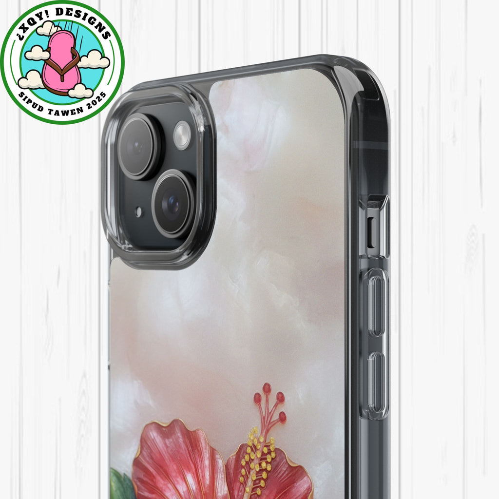 Unique Red flower art Phone Case Floral relief carving Red hibiscus sculpture Decorative tropical flower decor vibrant artistic