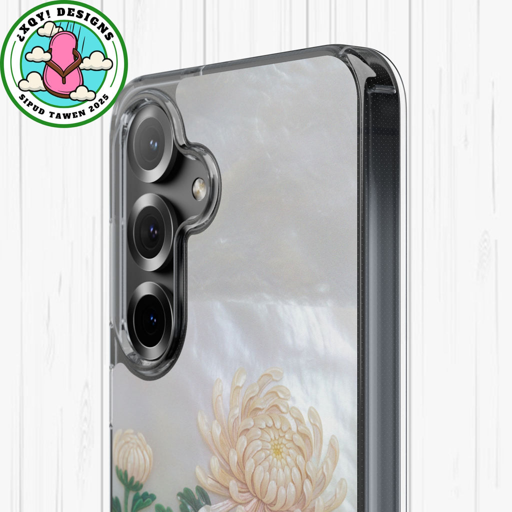 Mother of pearl inlay Phone Case Nacre art panel Chinese mother of pearl flowers Chrysanthemum wall art design elegant luxury  gift